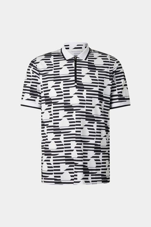 Funktions-Polo-Shirt Valentin Wei&szlig;/Schwarz