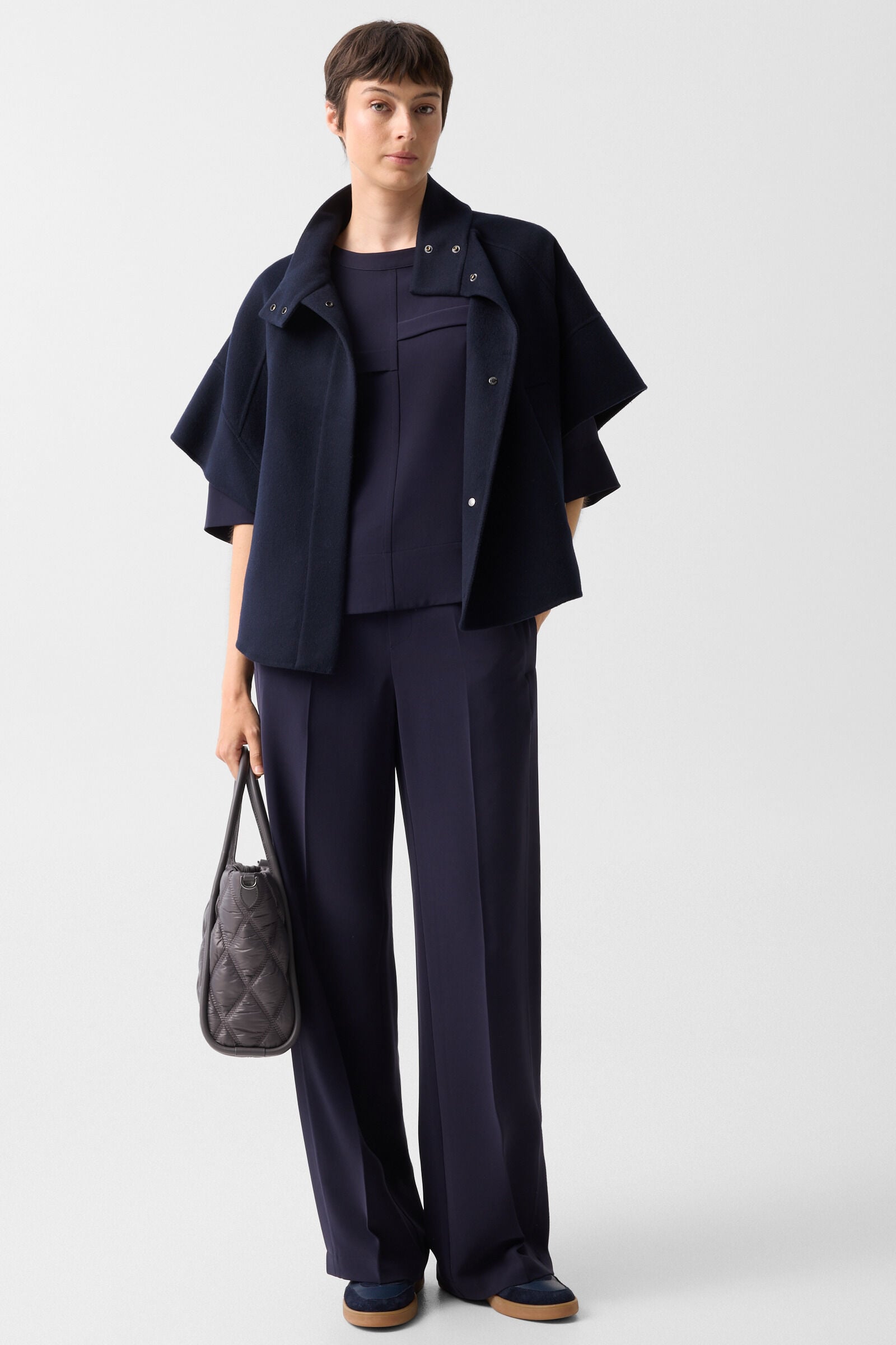 Enrica cr&ecirc;pe shirt Navy blue