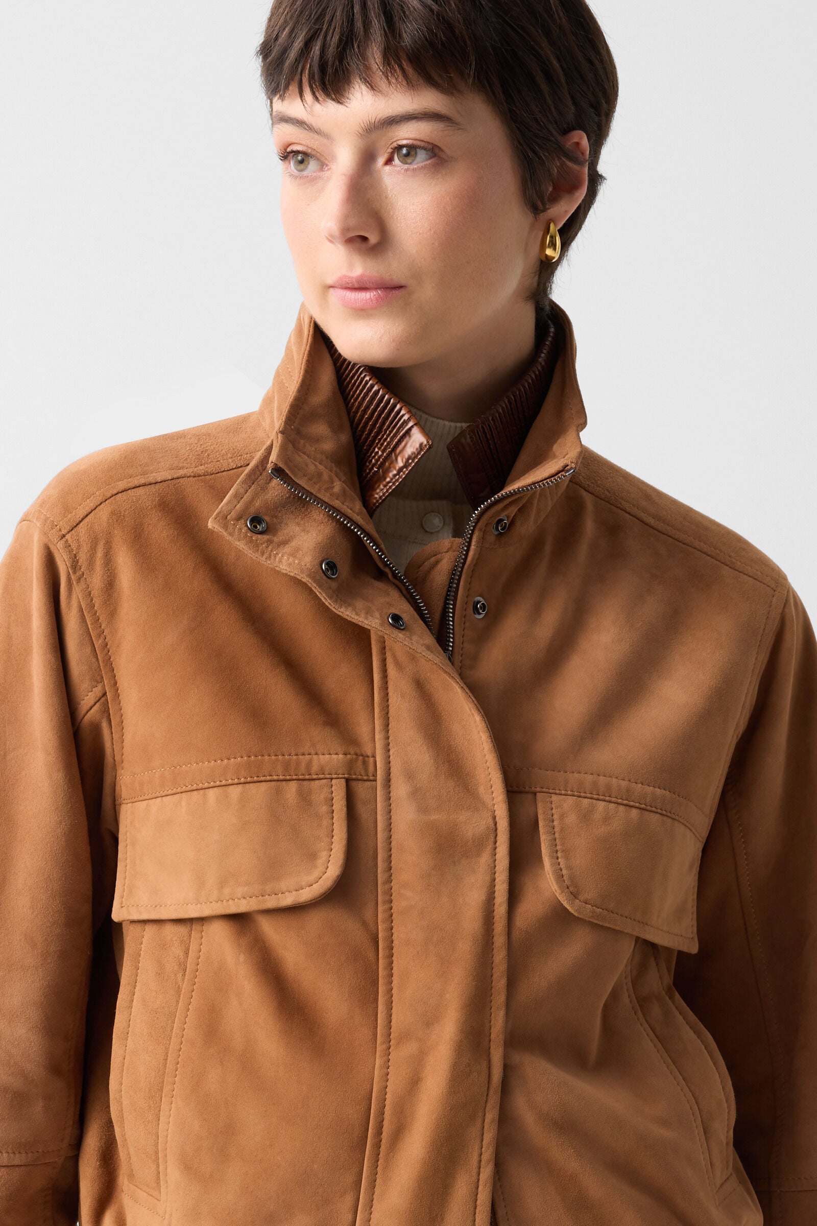 Leder-Blouson Anouk Cognac