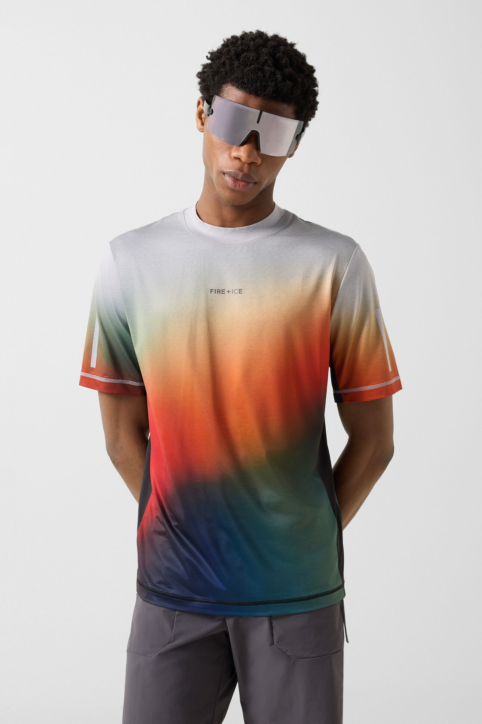 Balduin functional shirt Gray/Orange/Blue