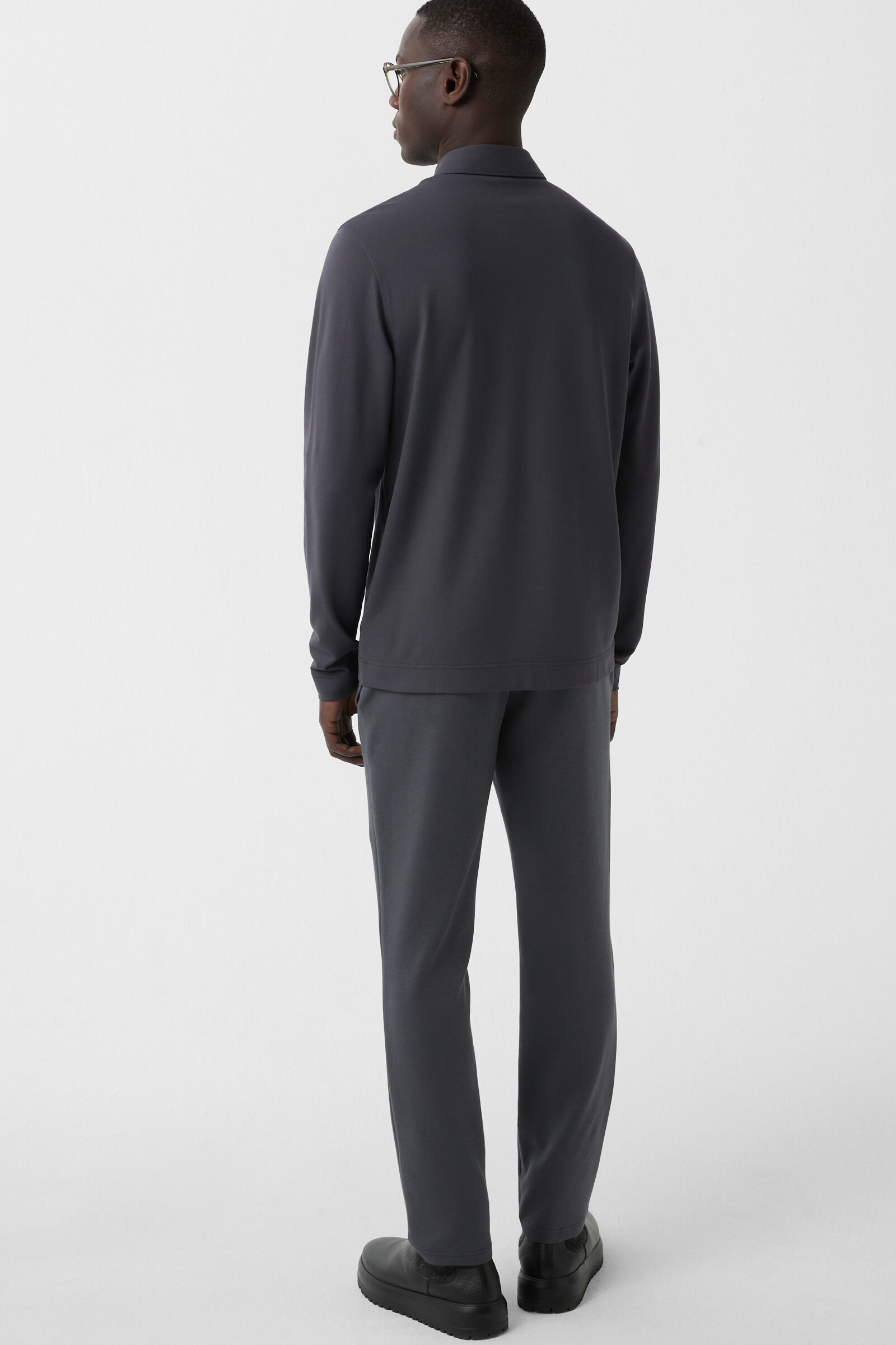 Timon polo long-sleeved top Anthracite