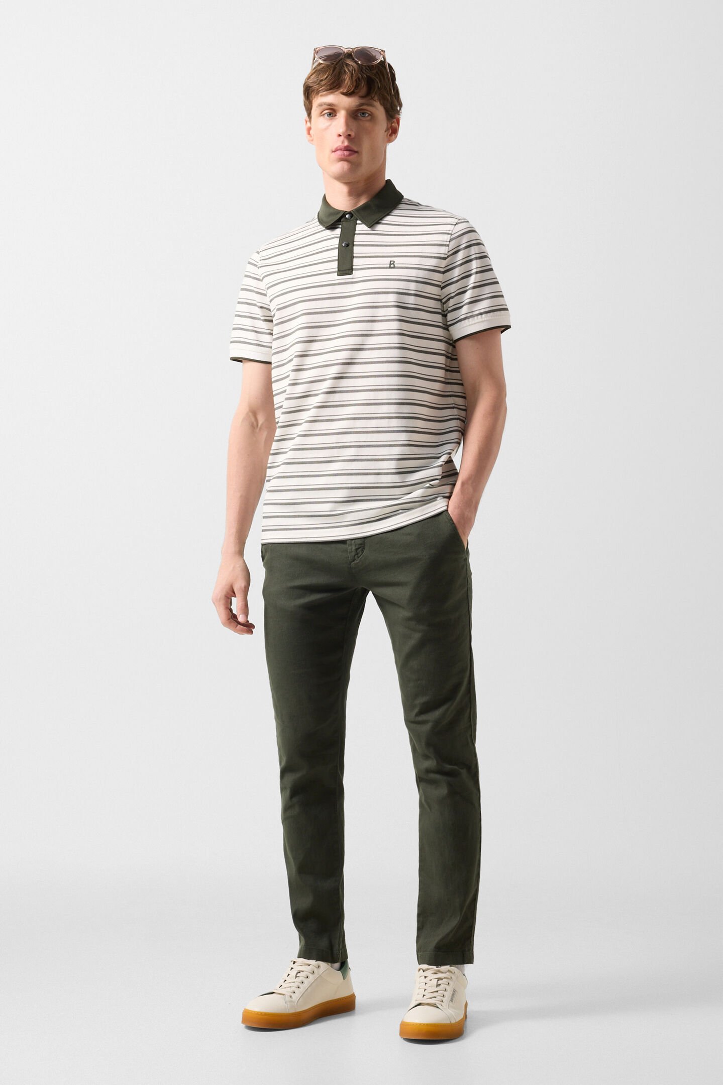 Timo polo shirt Dark green/off-white