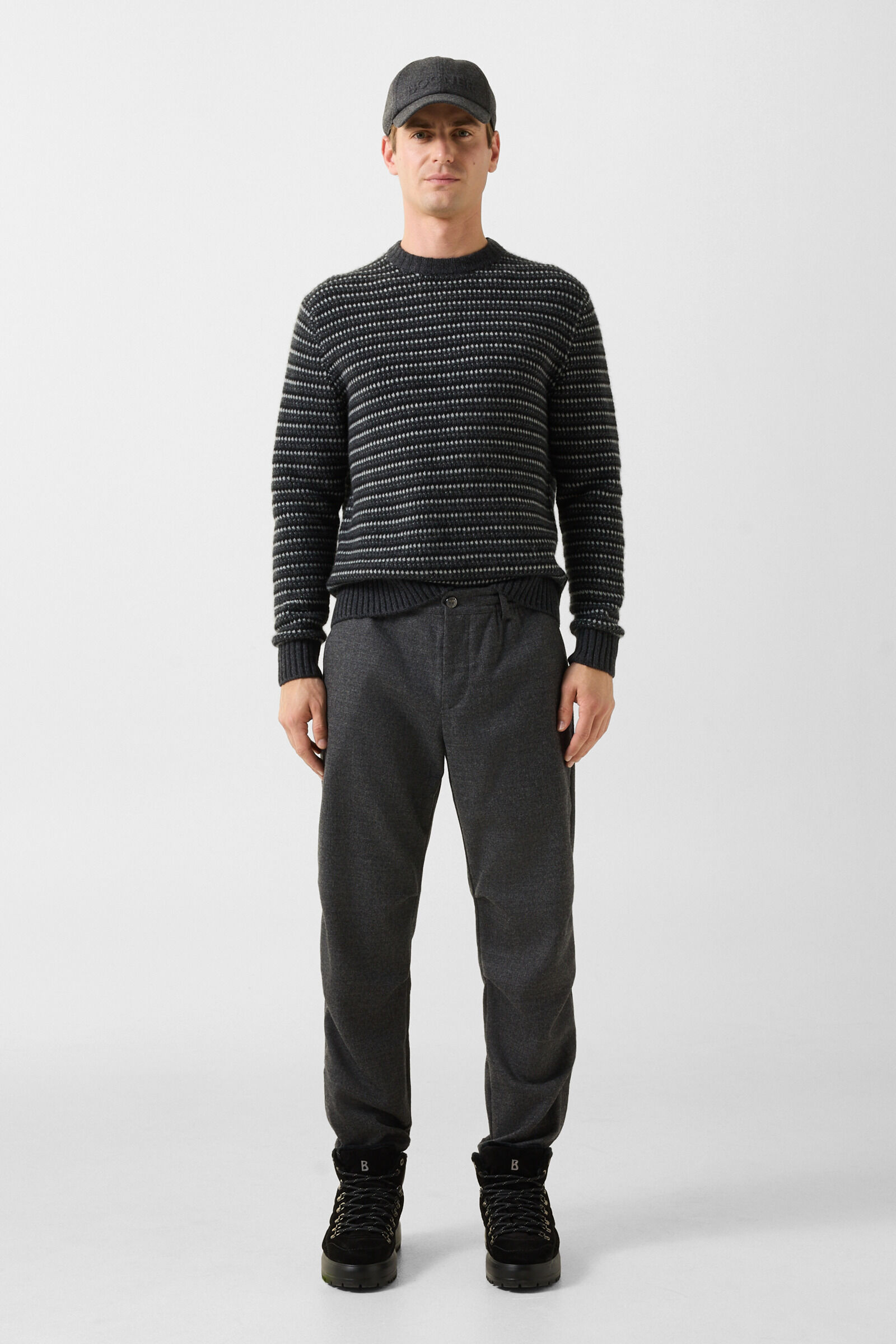 Sergio Virgin Wool-Blend Pants Anthracite