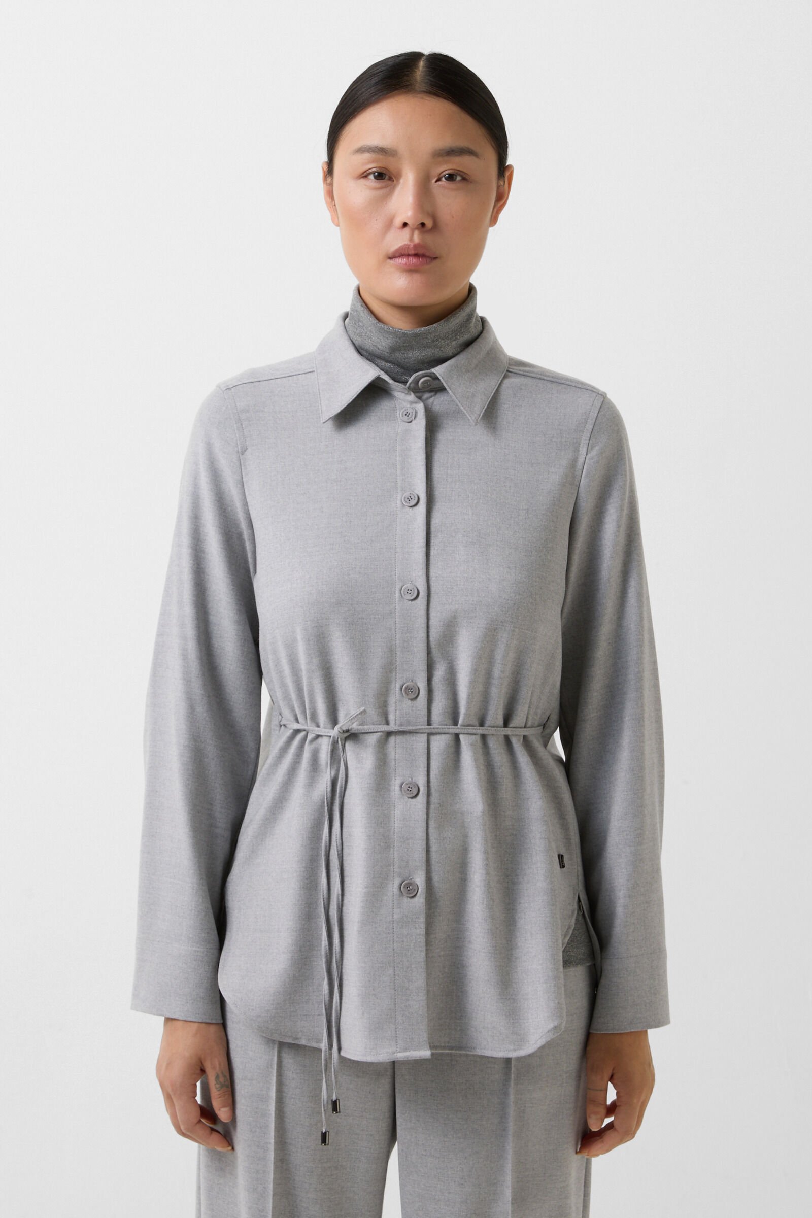 Ariela flannel blouse Light grey