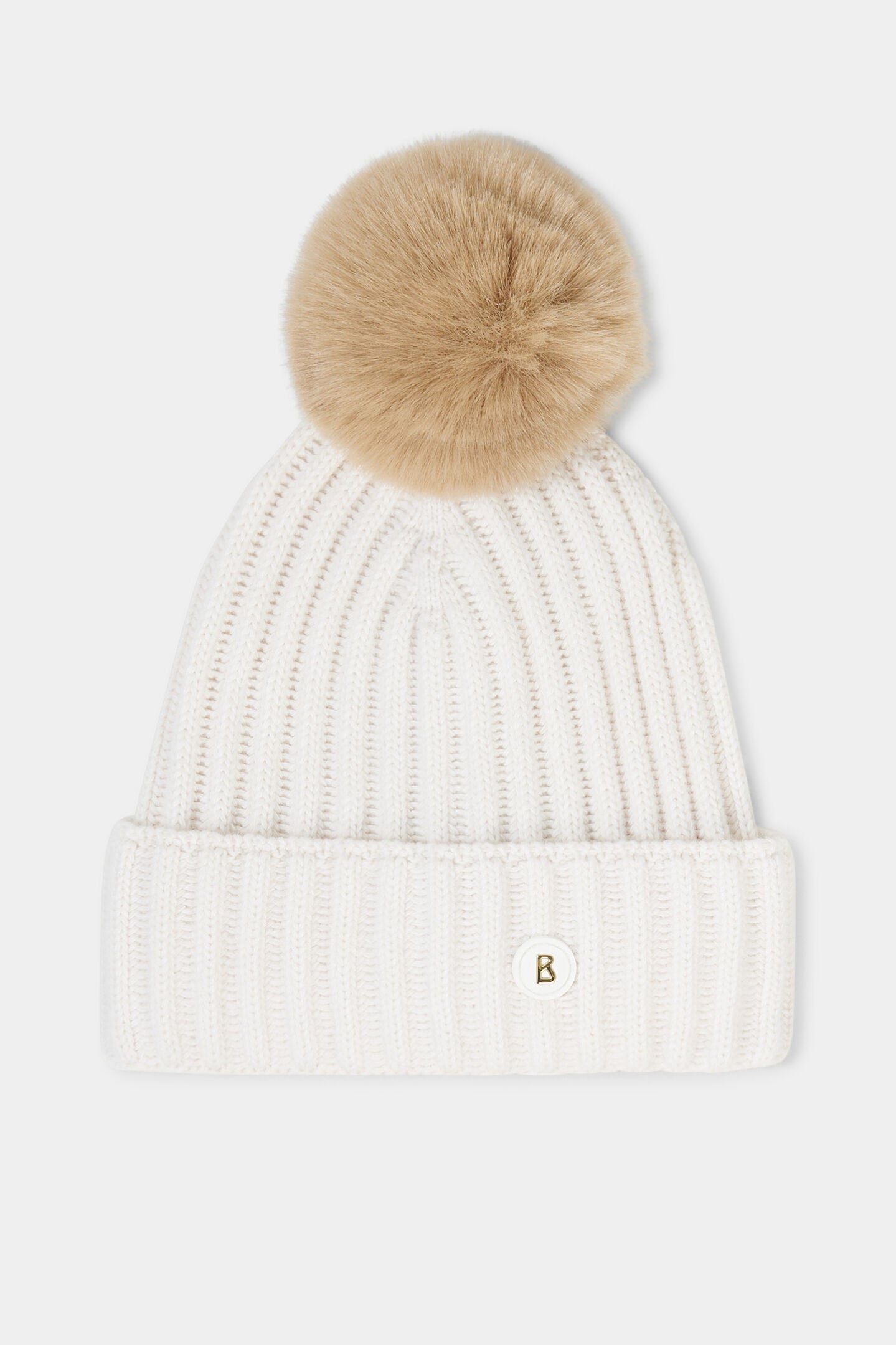Ranya virgin wool and knitted cashmere hat Off-White