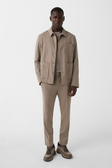 Flannel trousers Riley Business Greige Flannel trousers Riley Business Greige