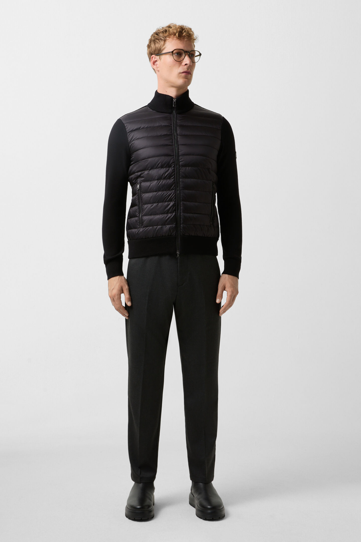 Zisco hybrid knit jacket Black