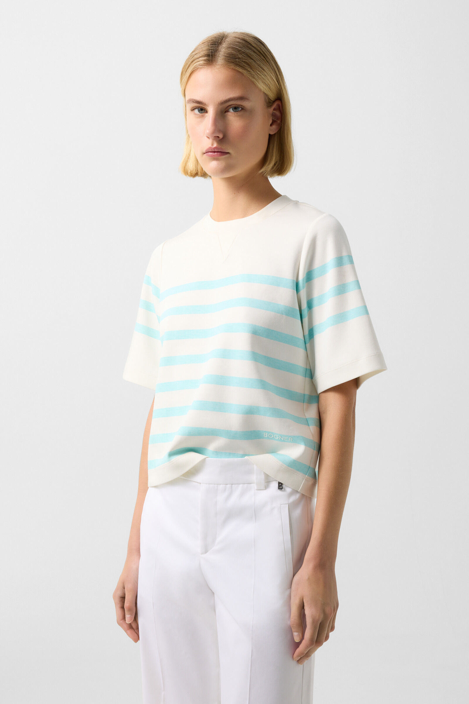 Shirt Stacey Off-white/light blue