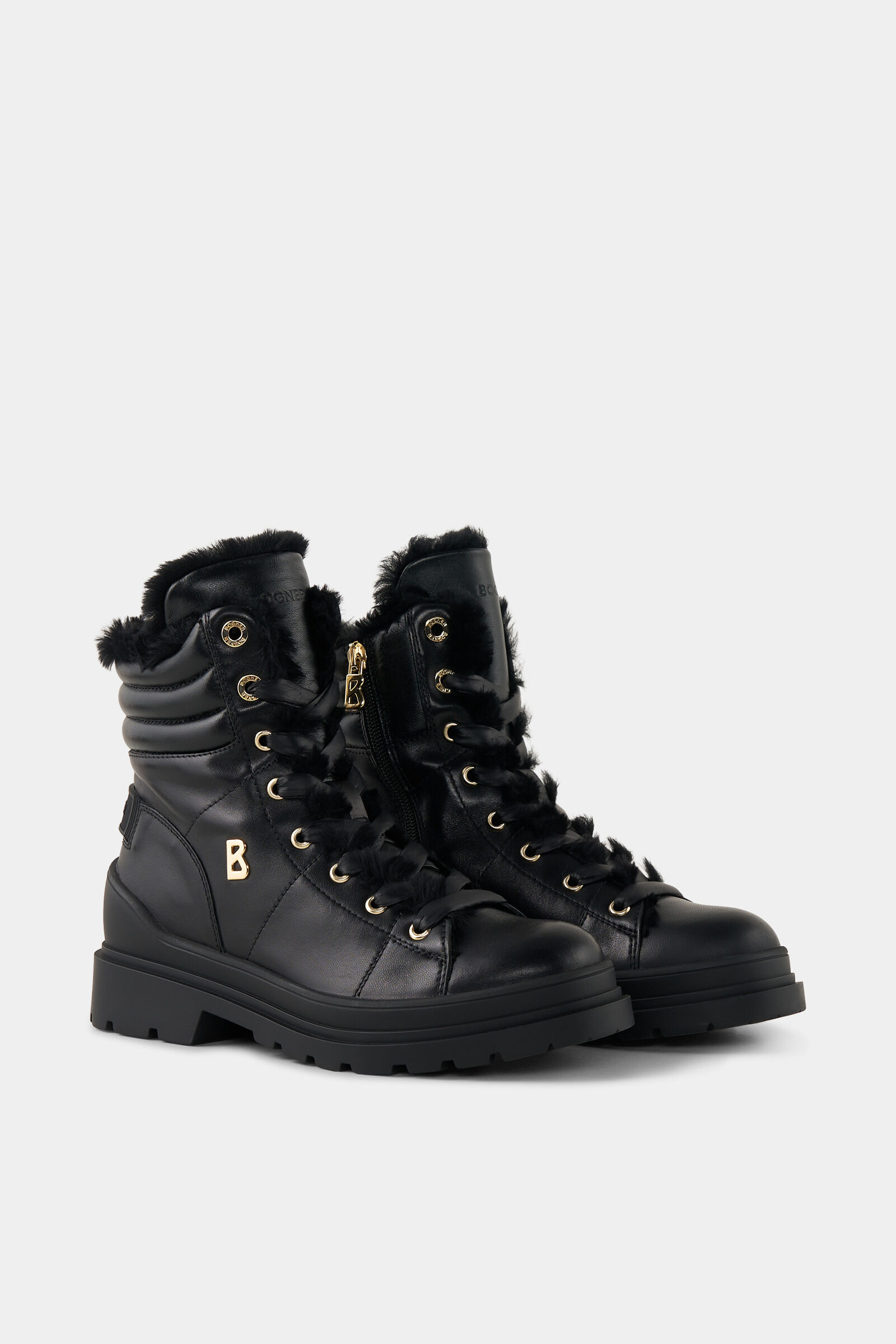 Mid boots St.Moritz with spikes Black