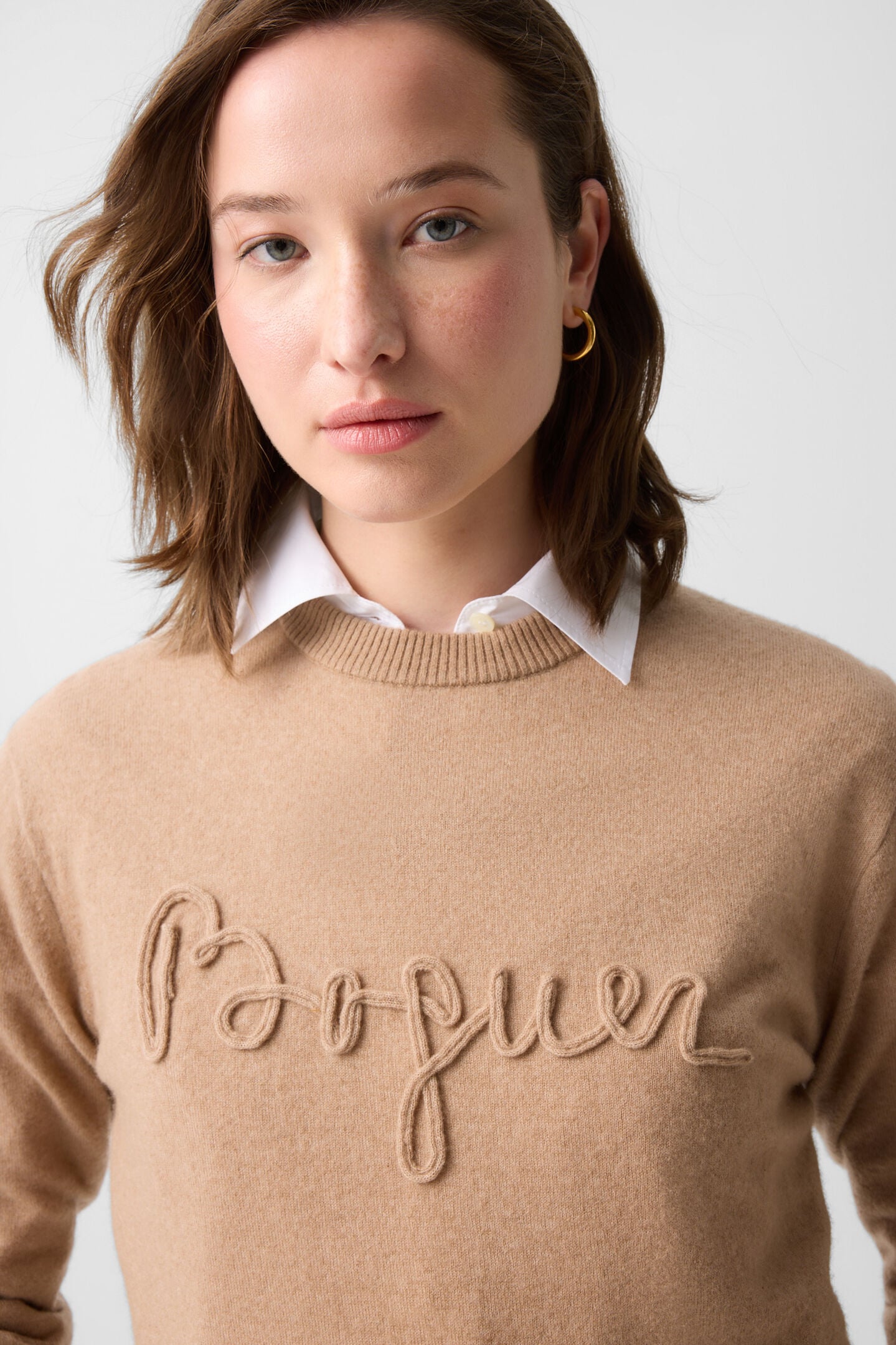 Schurwoll-Kaschmir-Pullover Tatjana Camel