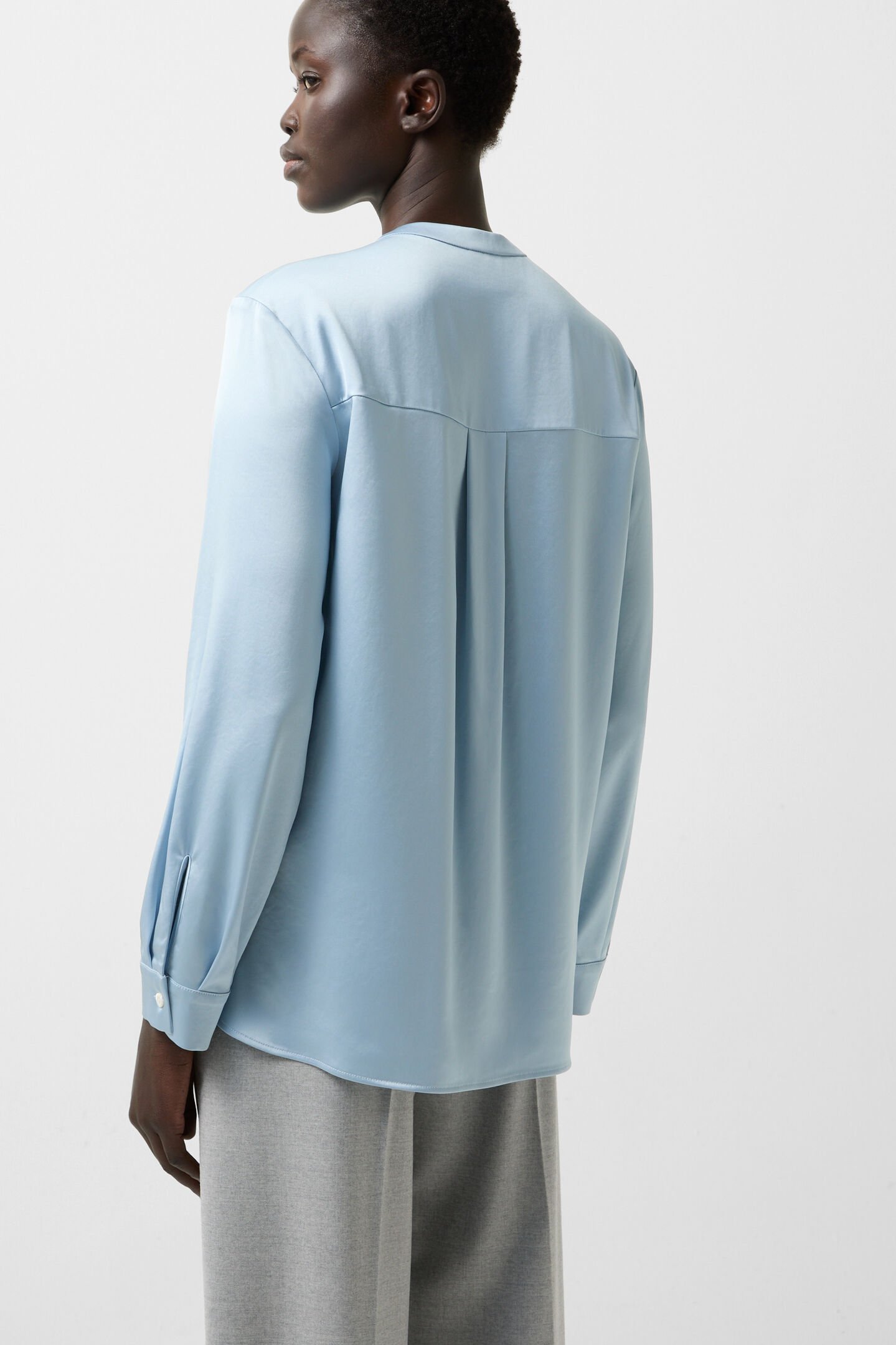Satin-Bluse Gerrit Hellblau