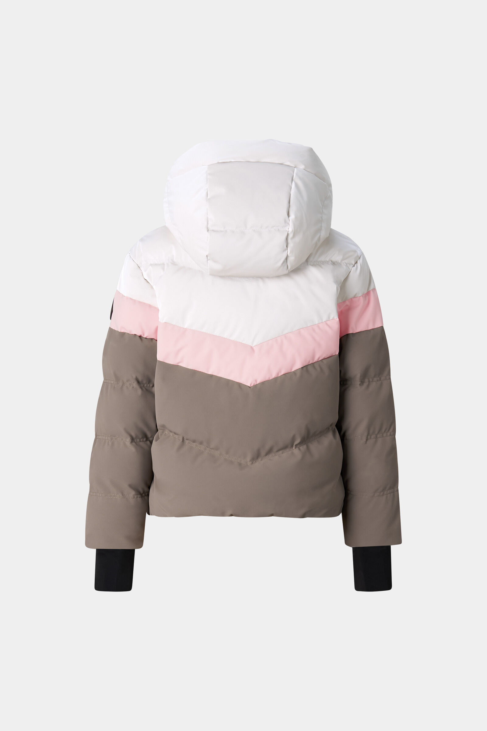 Cosima Children's Down Ski Jacket Taupe/Off-white/Pink