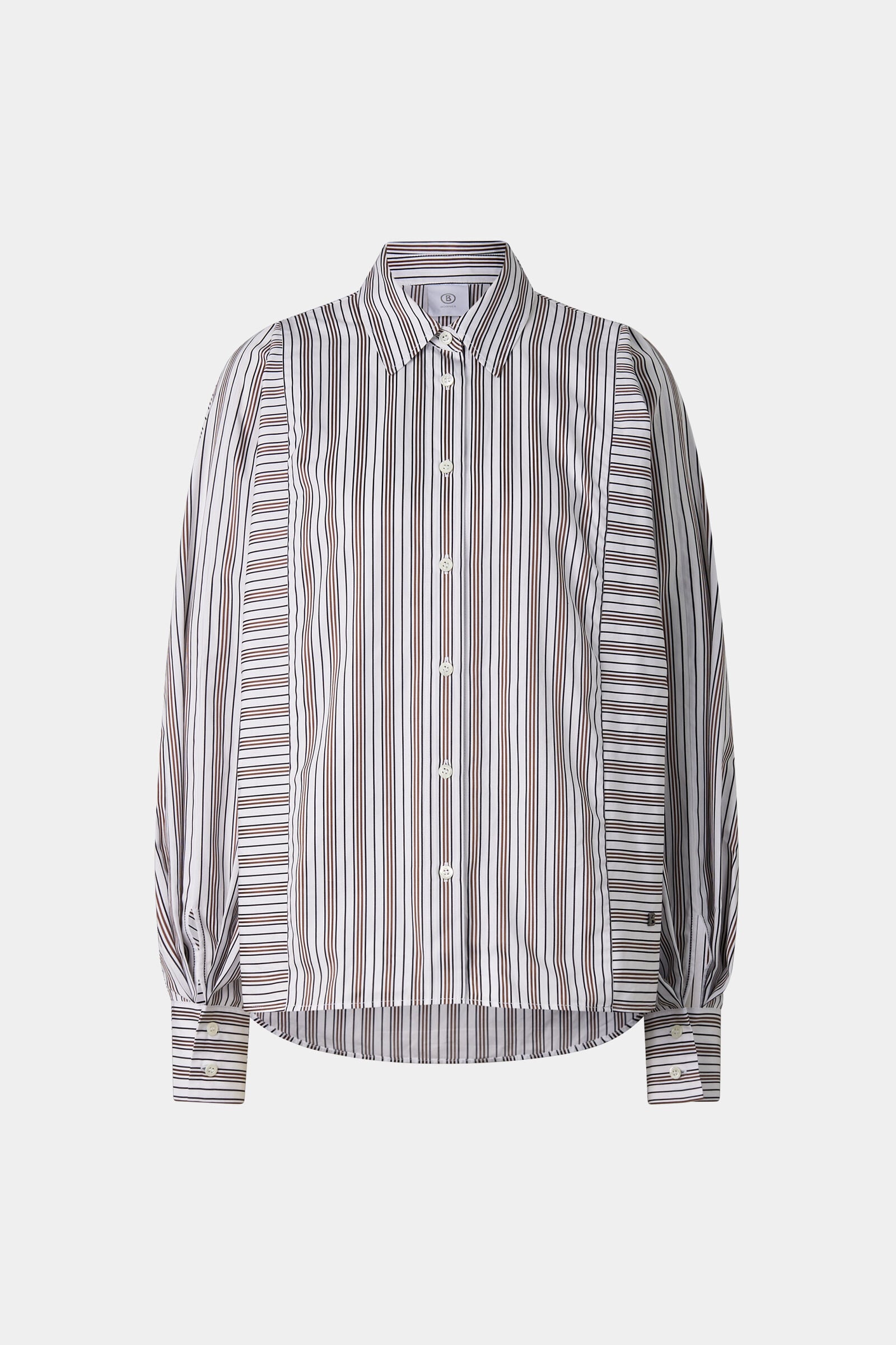Cotton shirt blouse Gigi White/brown