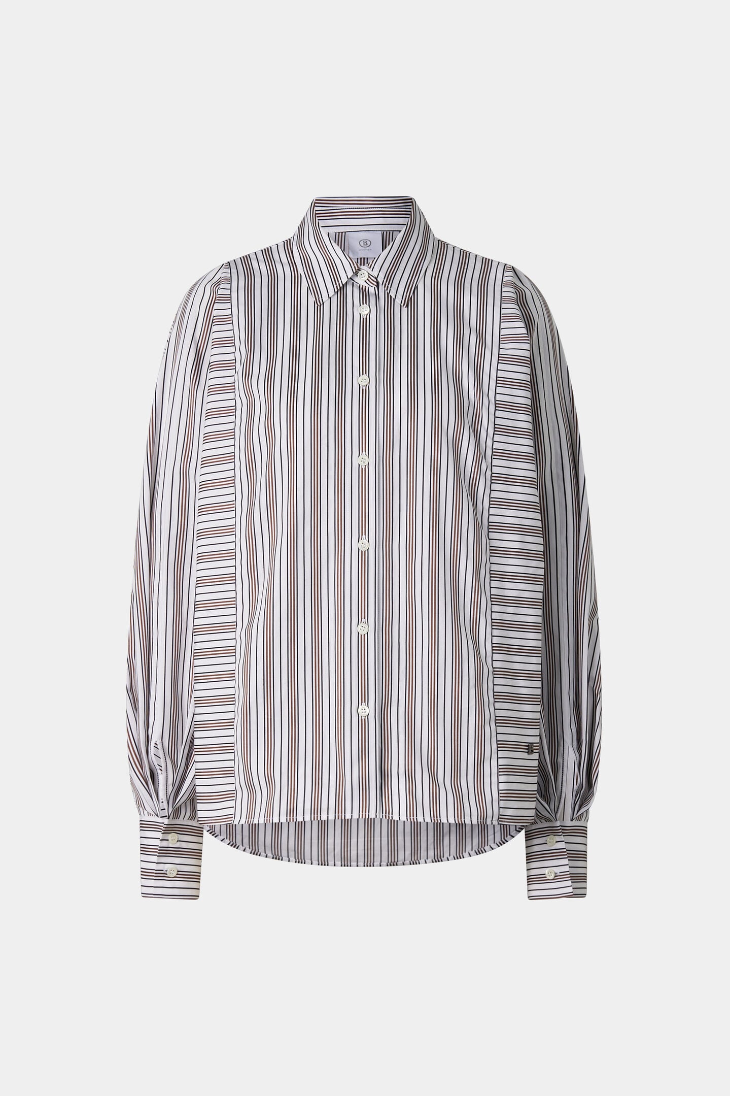 Cotton shirt blouse Gigi White/brown