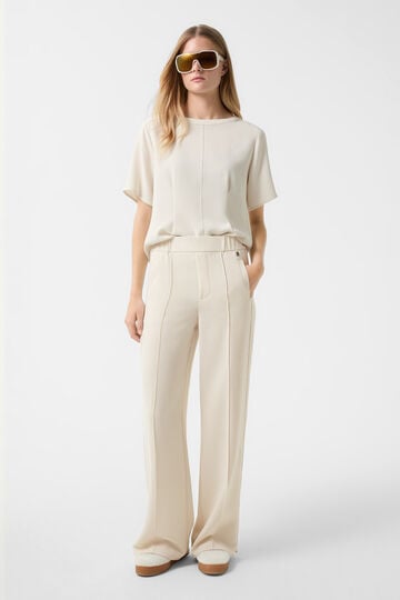 Pantalon crêpe-marlène Suzy Crème Pantalon crêpe-marlène Suzy Crème