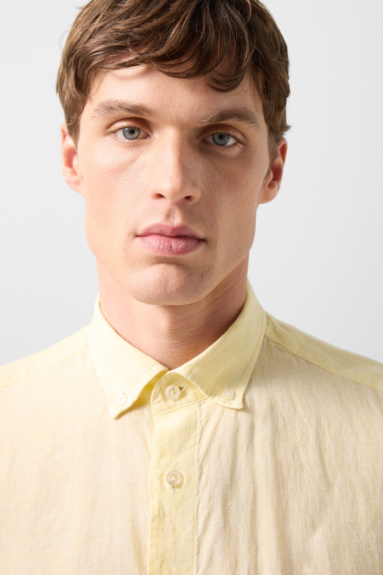 Linen short-sleeved shirt Lykos Yellow