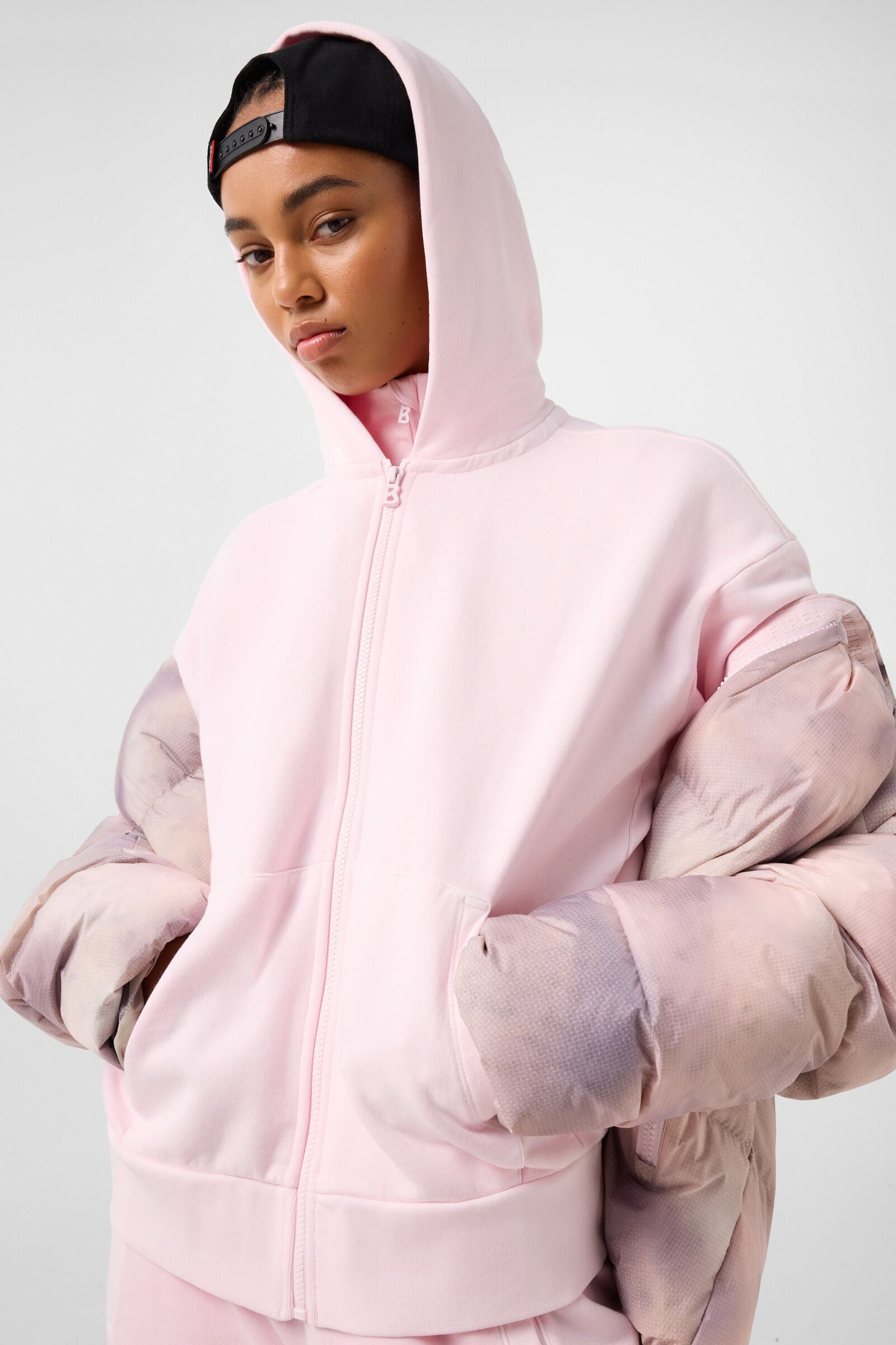 Ilona cotton hoodie jersey jacket Pink