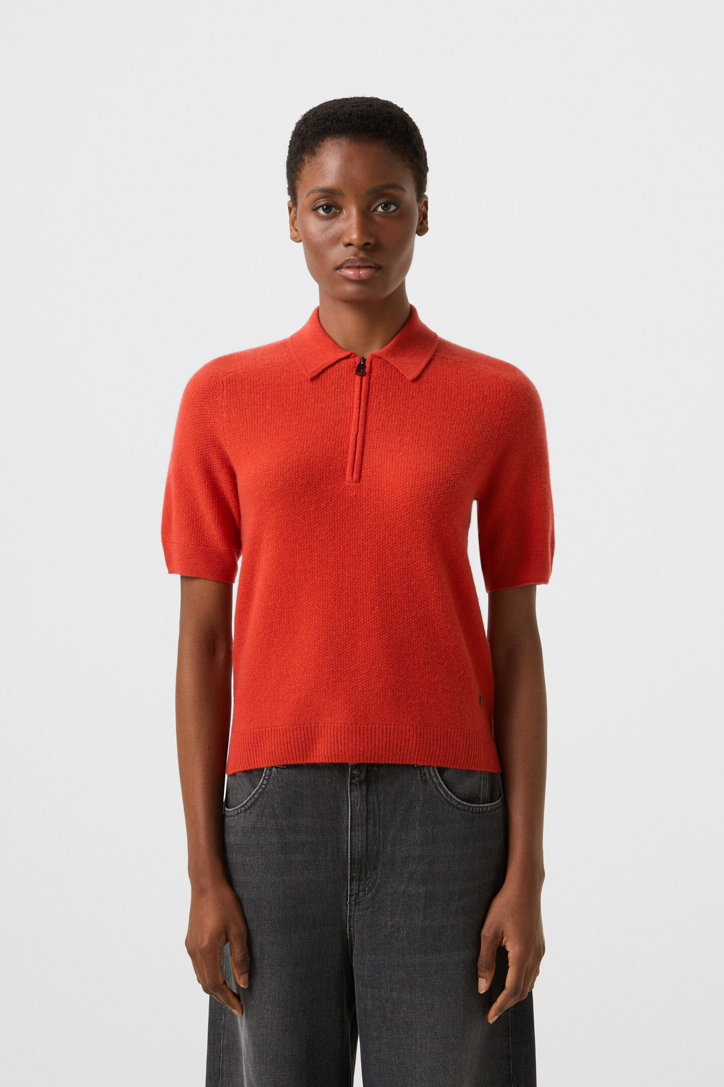 Knitted polo shirt Shari Red