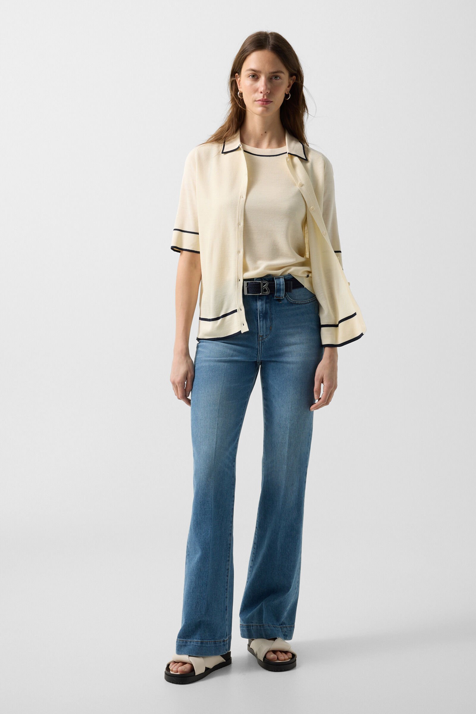 Flared Fit Jeans Devin Light Denim Blue