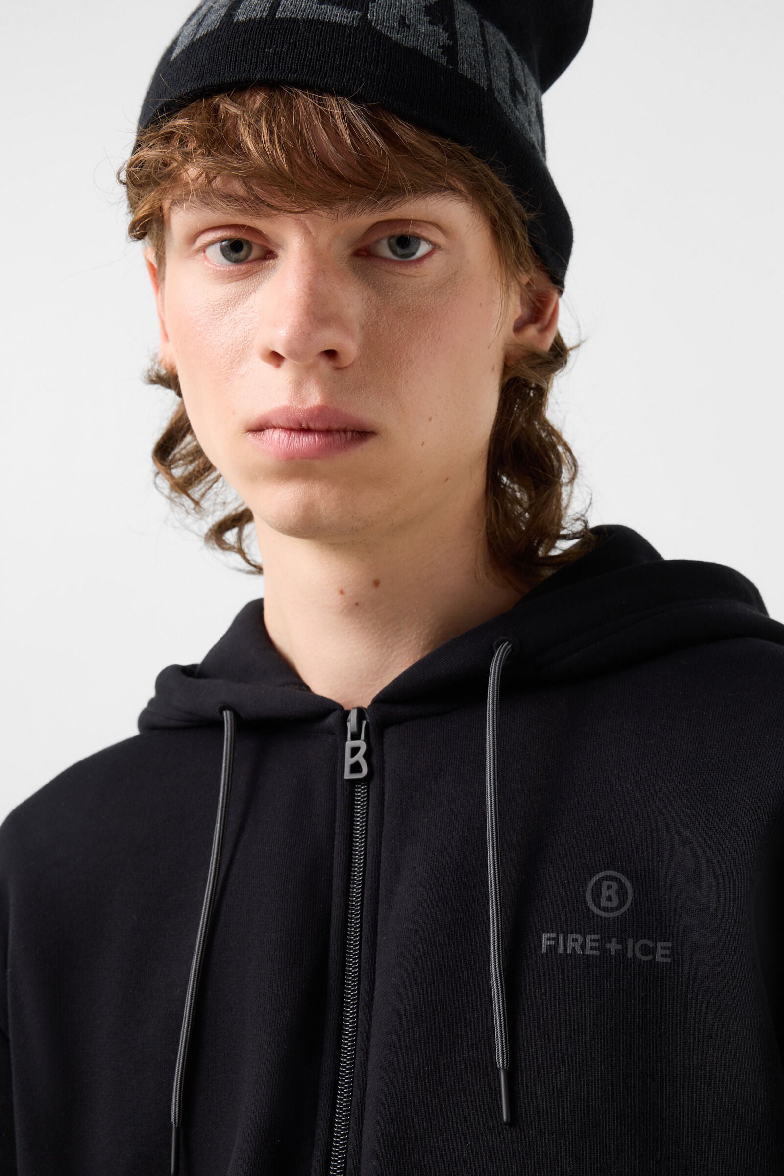 Corbell cotton hoodie jersey jacket Black