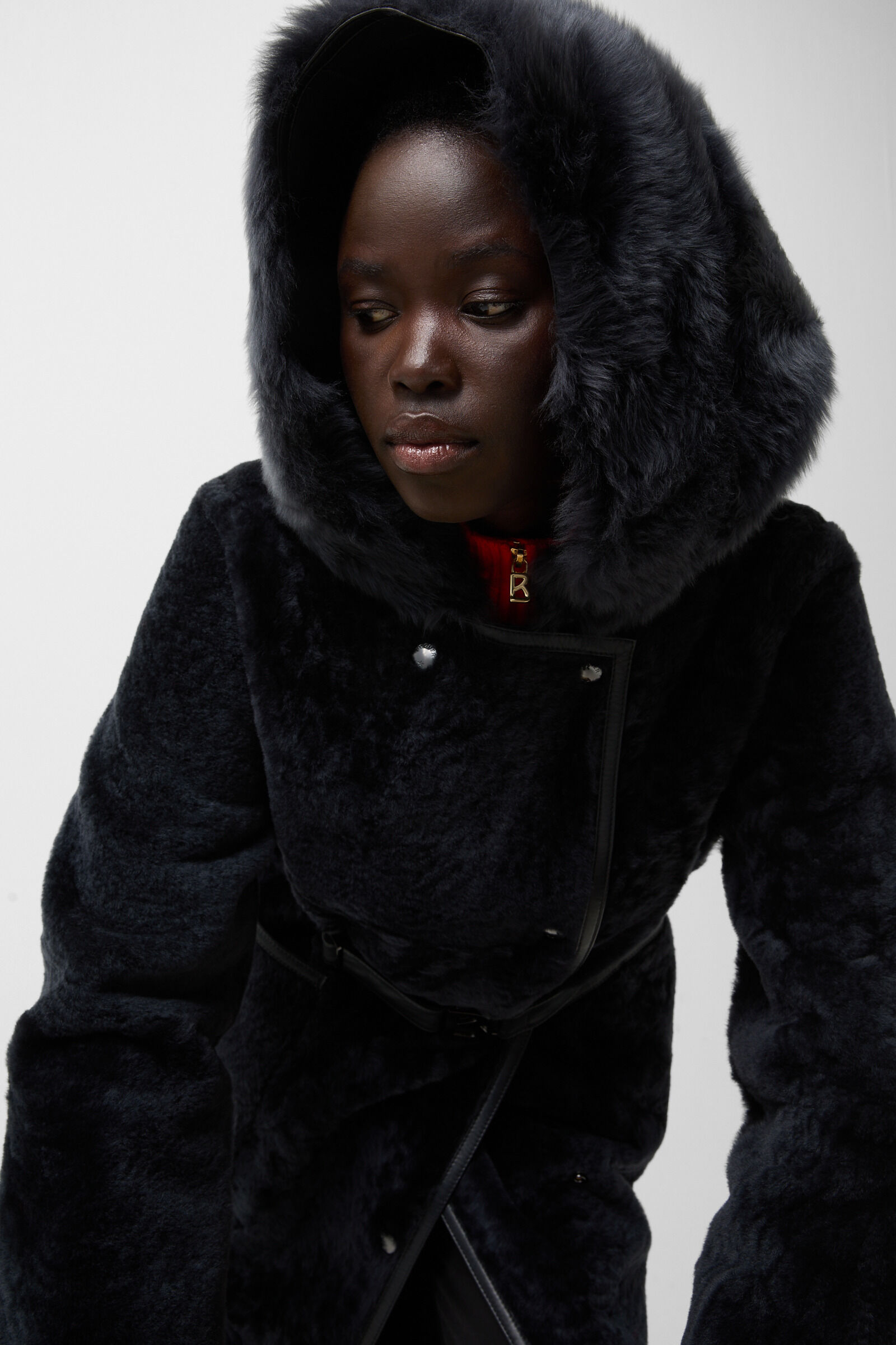 Peyton lambskin coat Anthracite