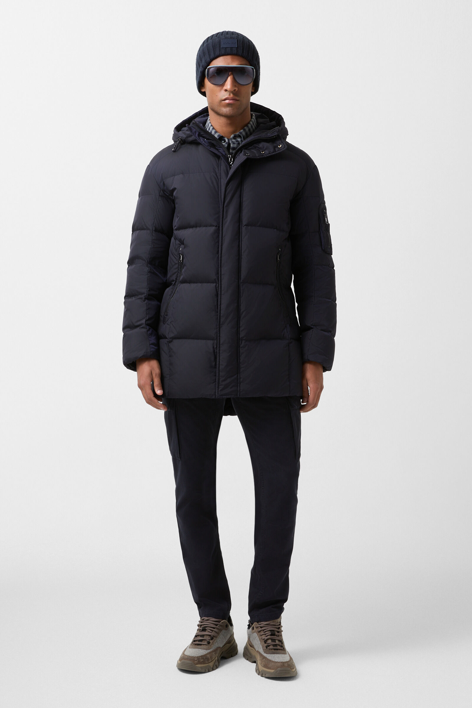 Jones down short coat Navy blue