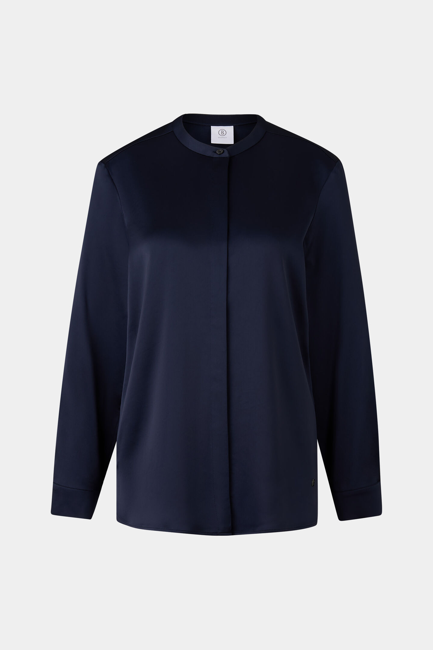 Satin-Bluse Gerrit Navy-Blau