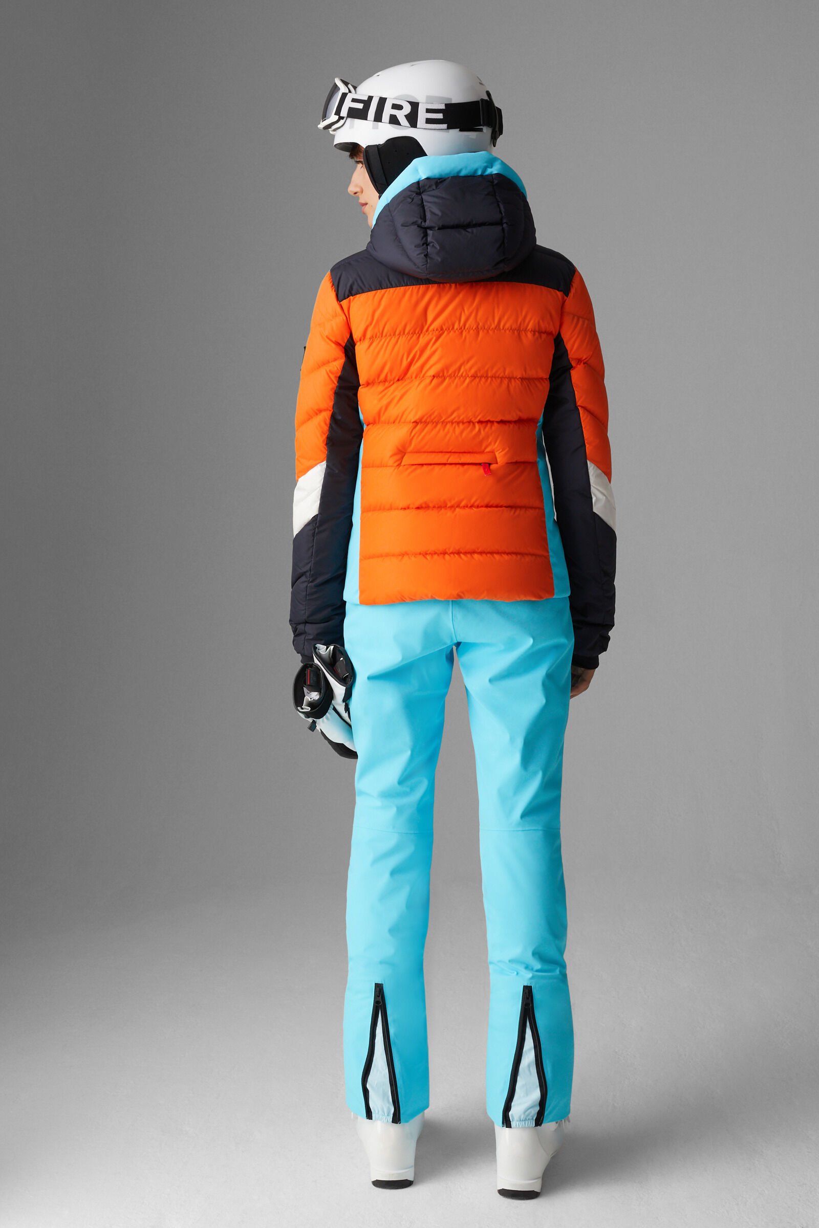 Orange and blue outlet ski jacket