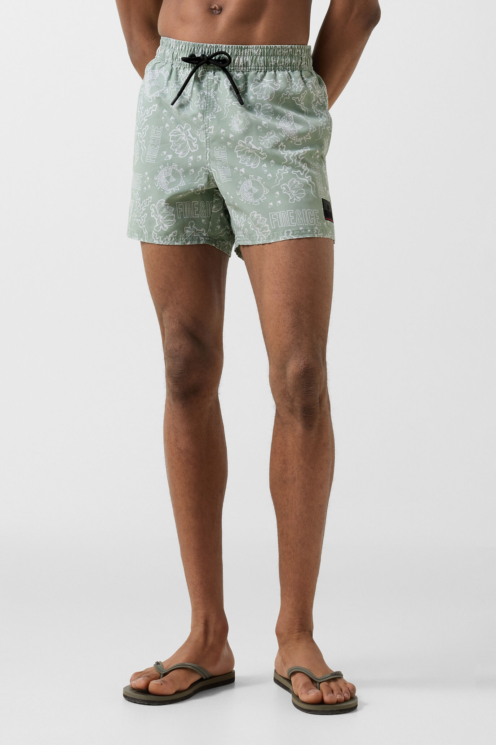 Nelson swim trunks Eucalyptus/white