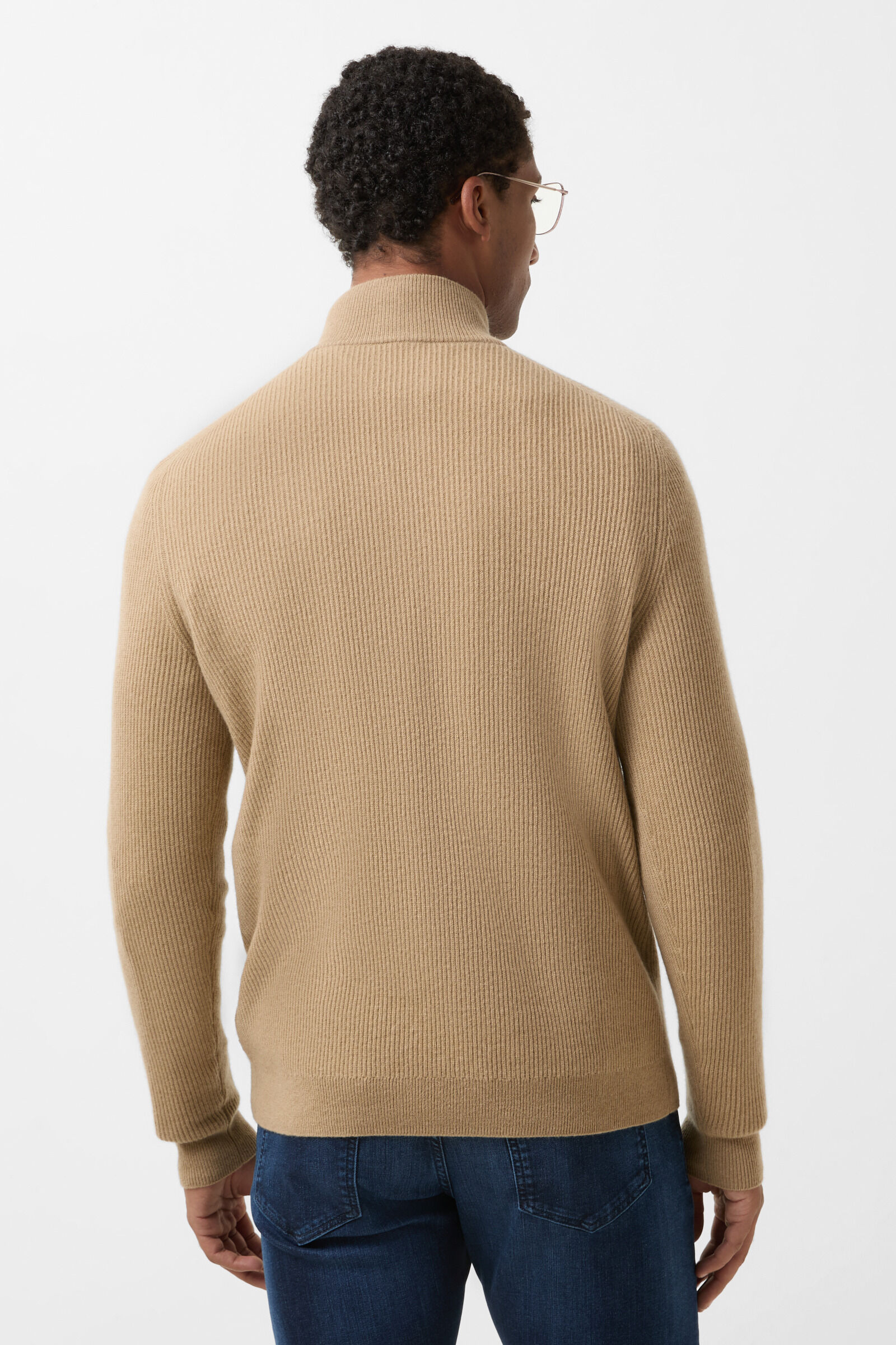 Pure new wool cashmere troyer Derek Camel