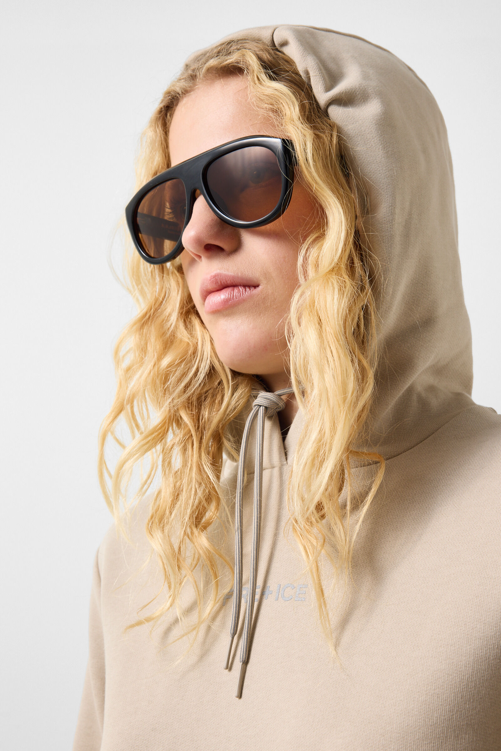 Nila cotton hoodie Beige