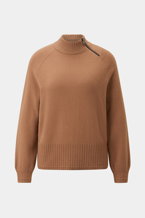 Schurwoll-Pullover Lyrica Cognac