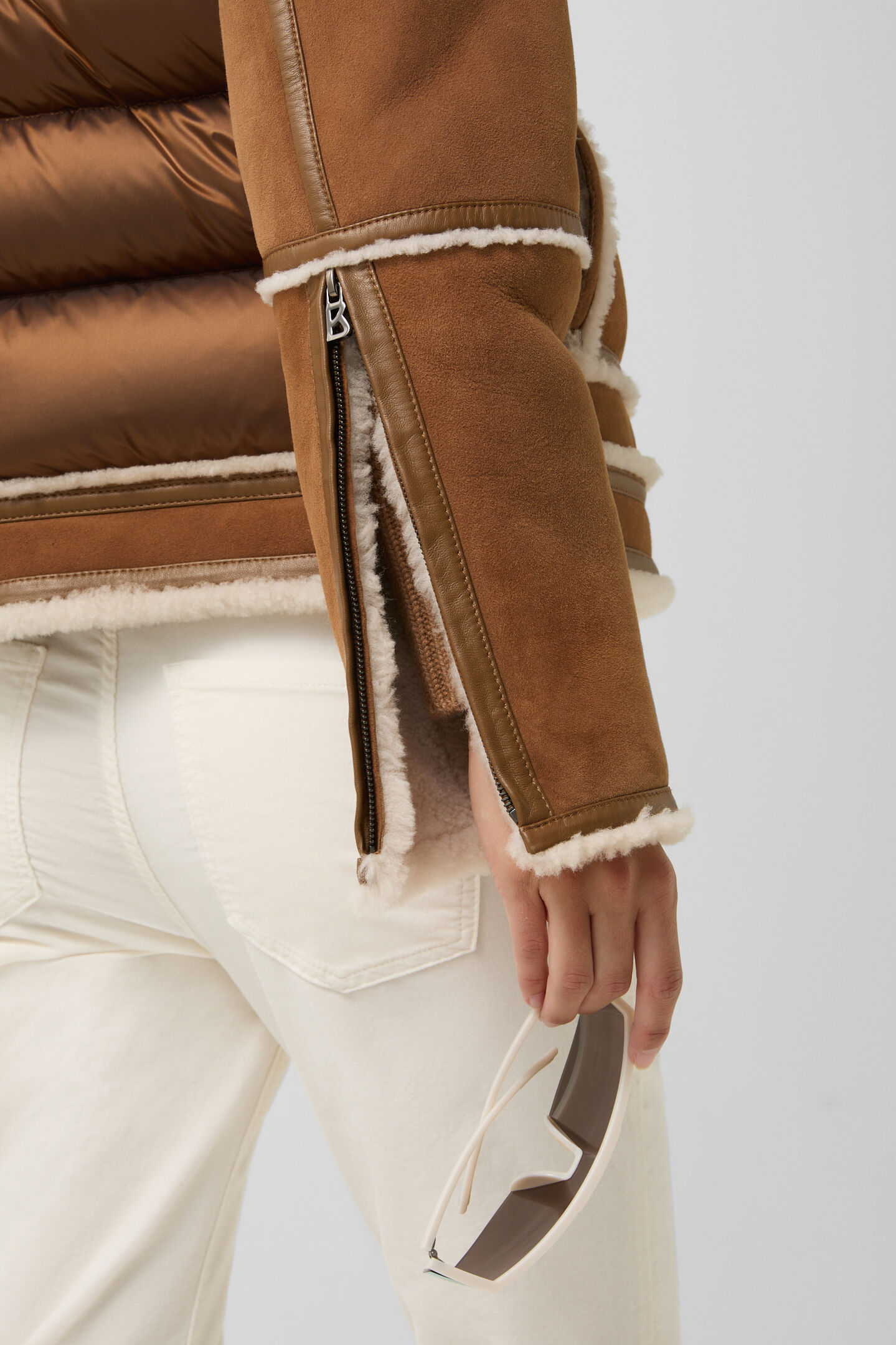 Lammfell-Steppjacke Pelina Camel