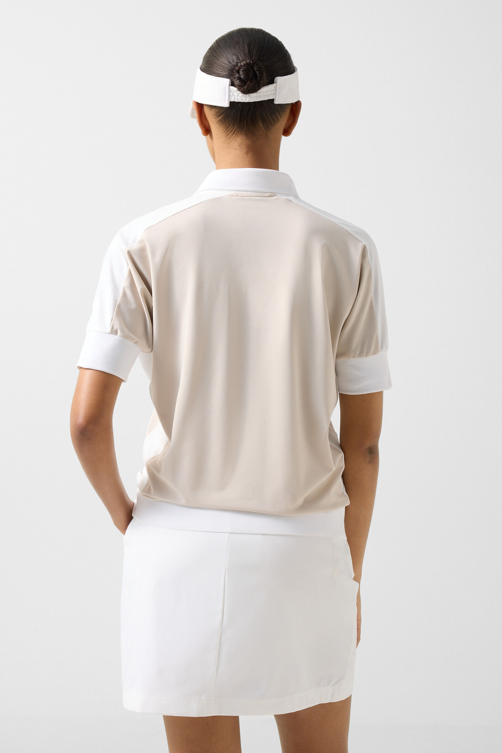 Arabell functional short-sleeved top Sand/white