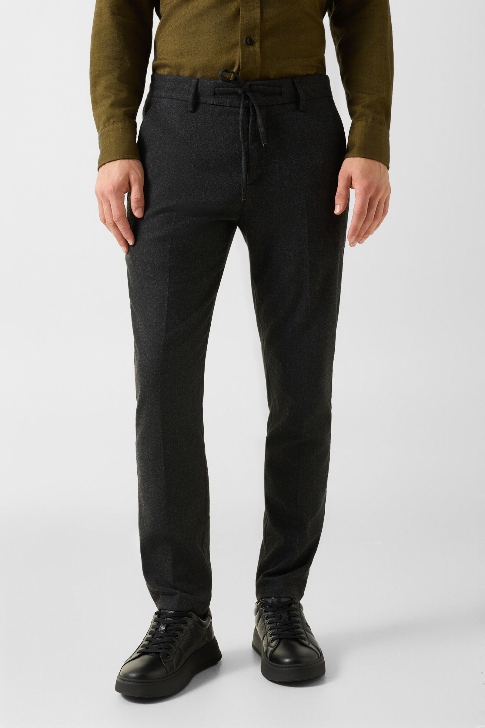 Pantalon Riley Business en m&eacute;lange de laine anthracite