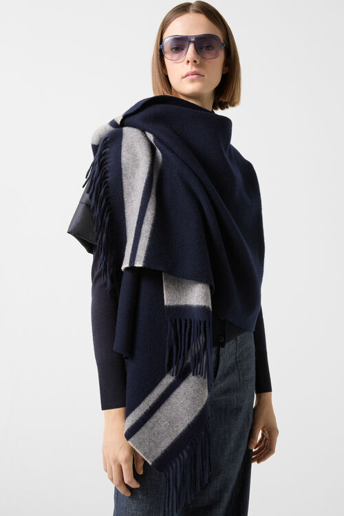 Nica Poncho jacket Navy blue