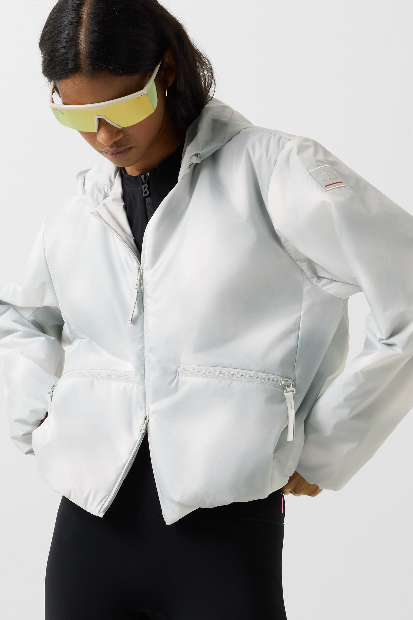 Funktionsjacke Yadira Hellgrau/Off-White