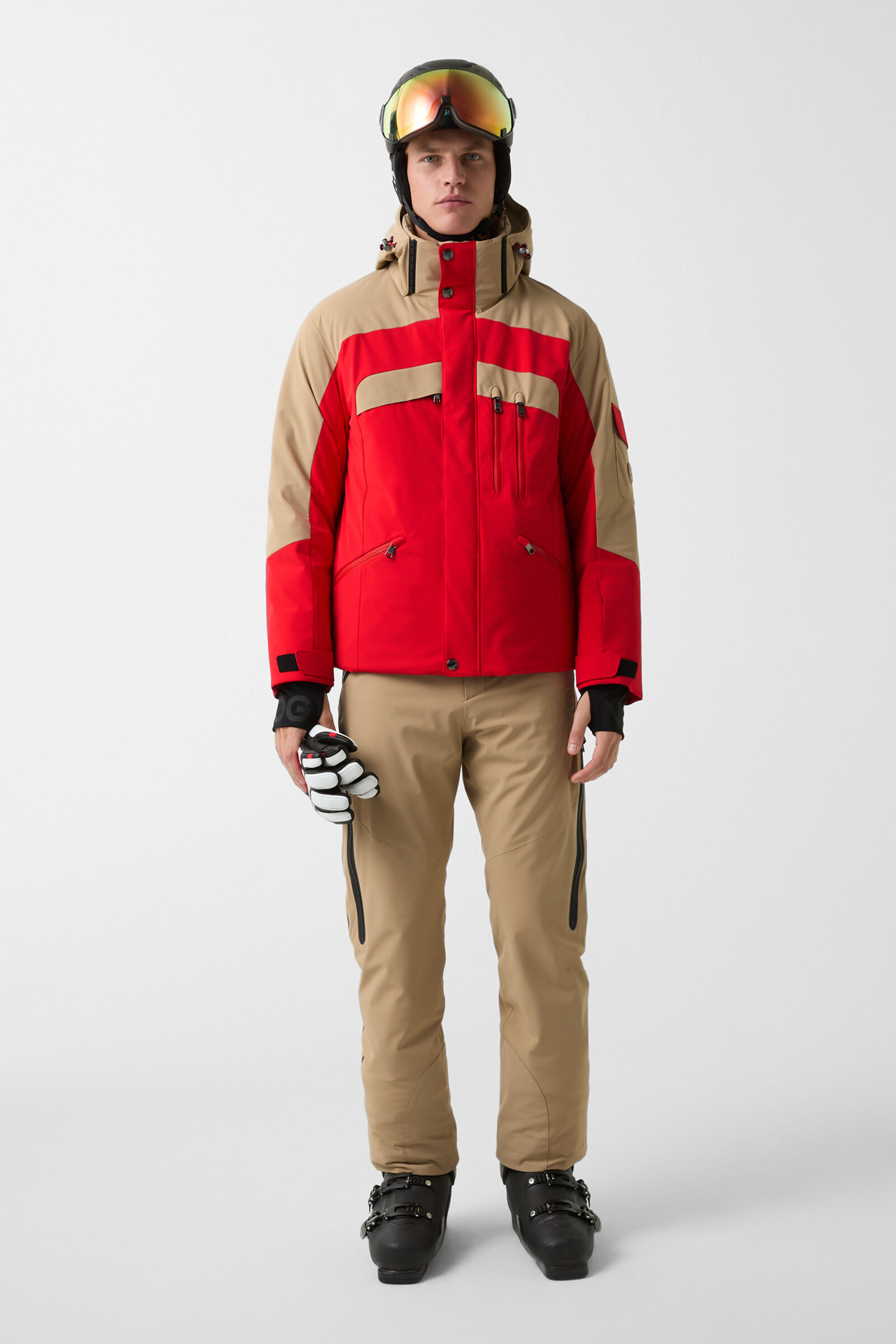 Danjo down ski jacket Red/beige