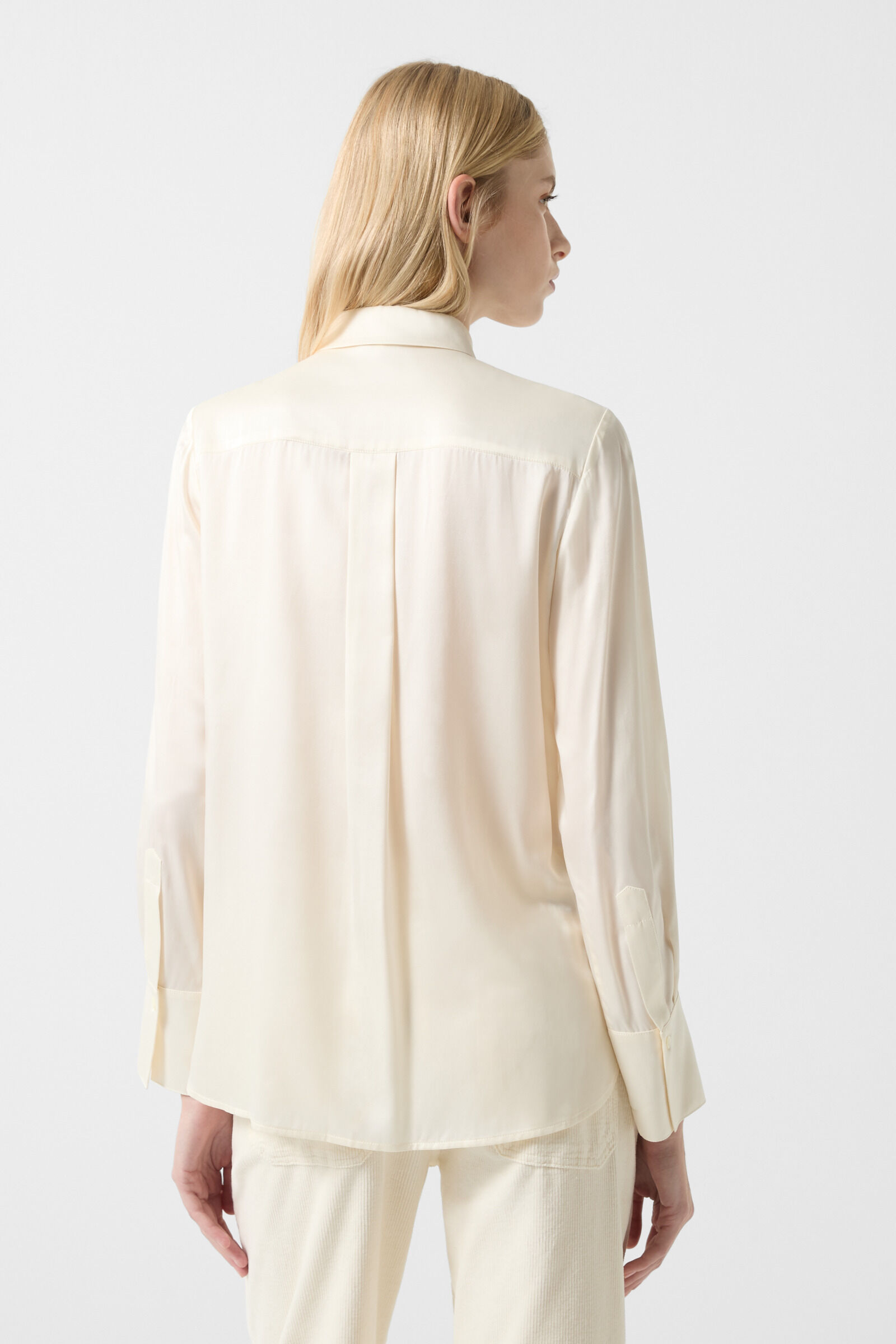 off white satin blouse