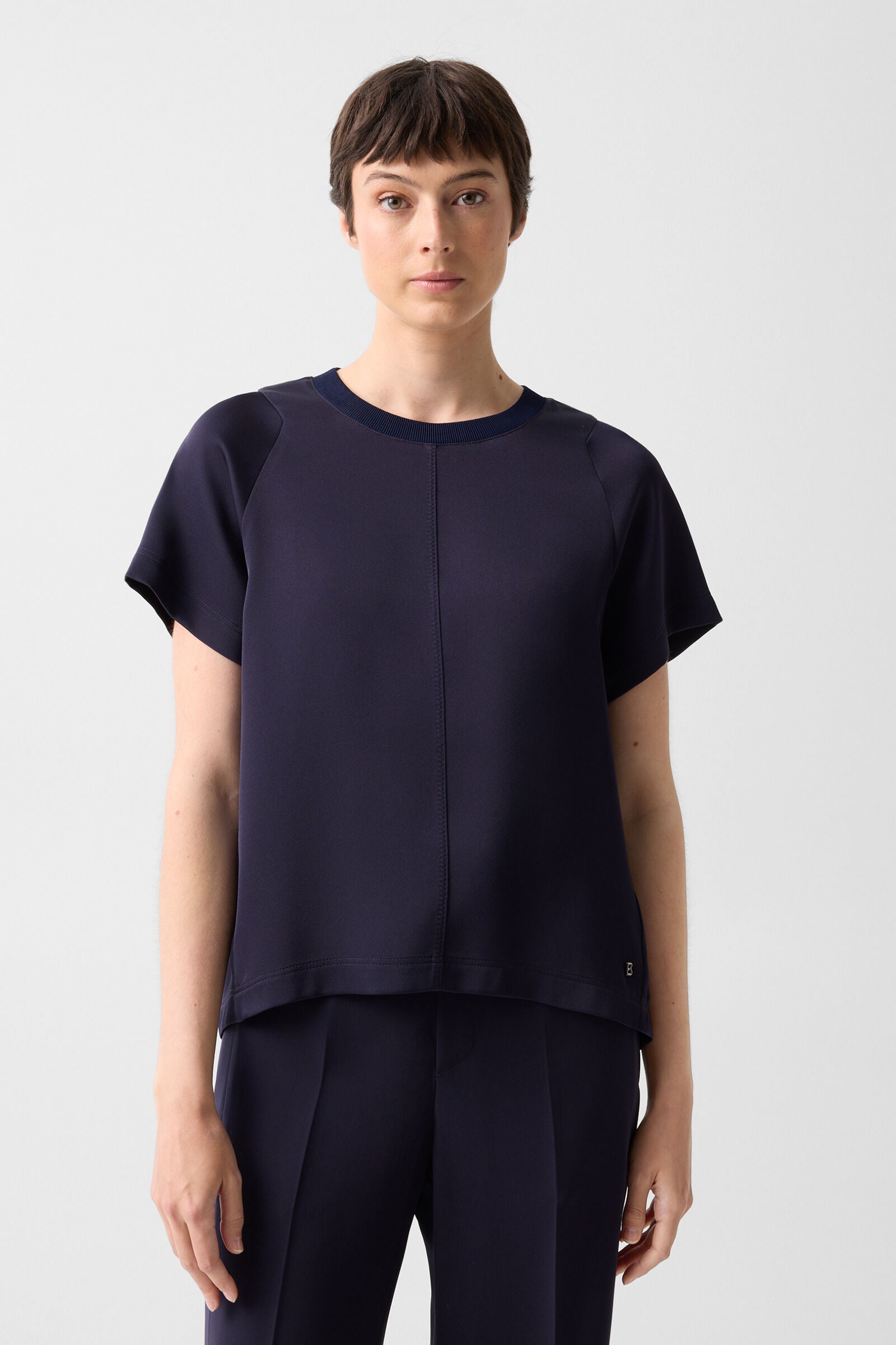 Dakota satin shirt Navy blue