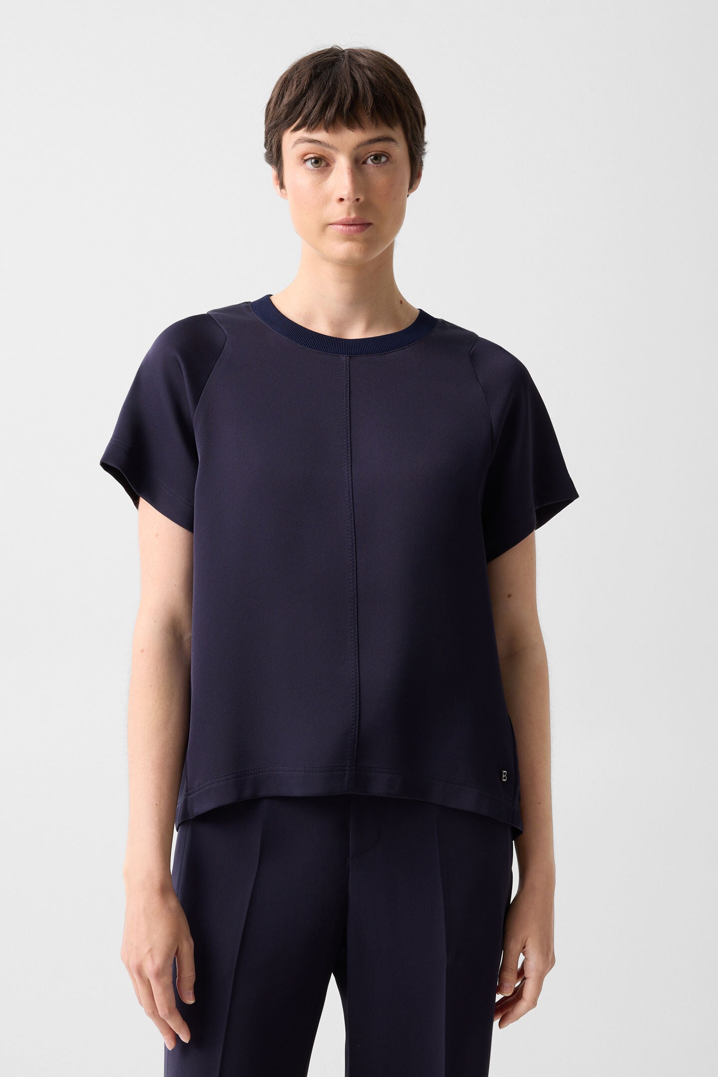 Dakota satin shirt Navy blue