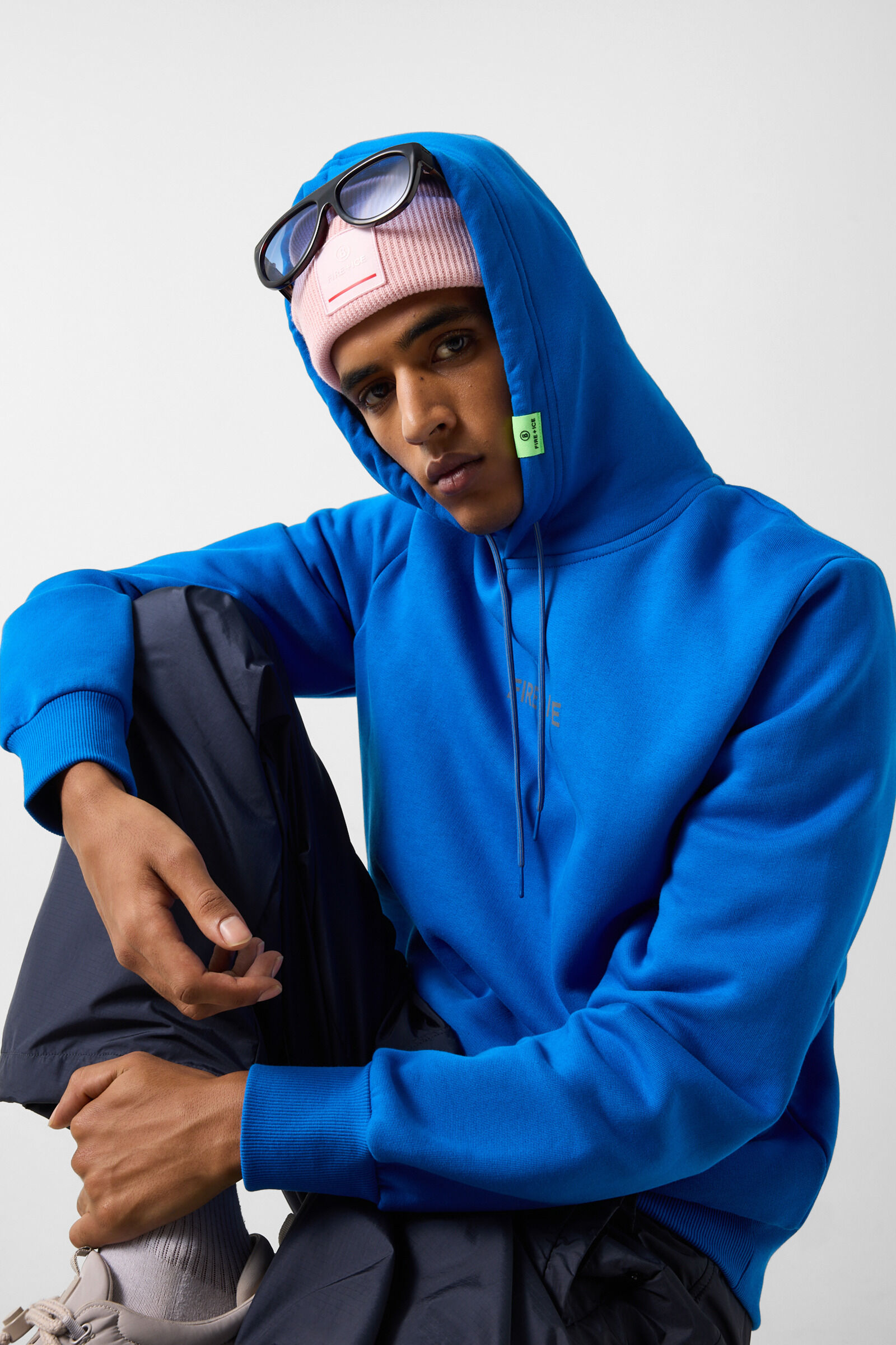 Covell cotton hoodie Blue