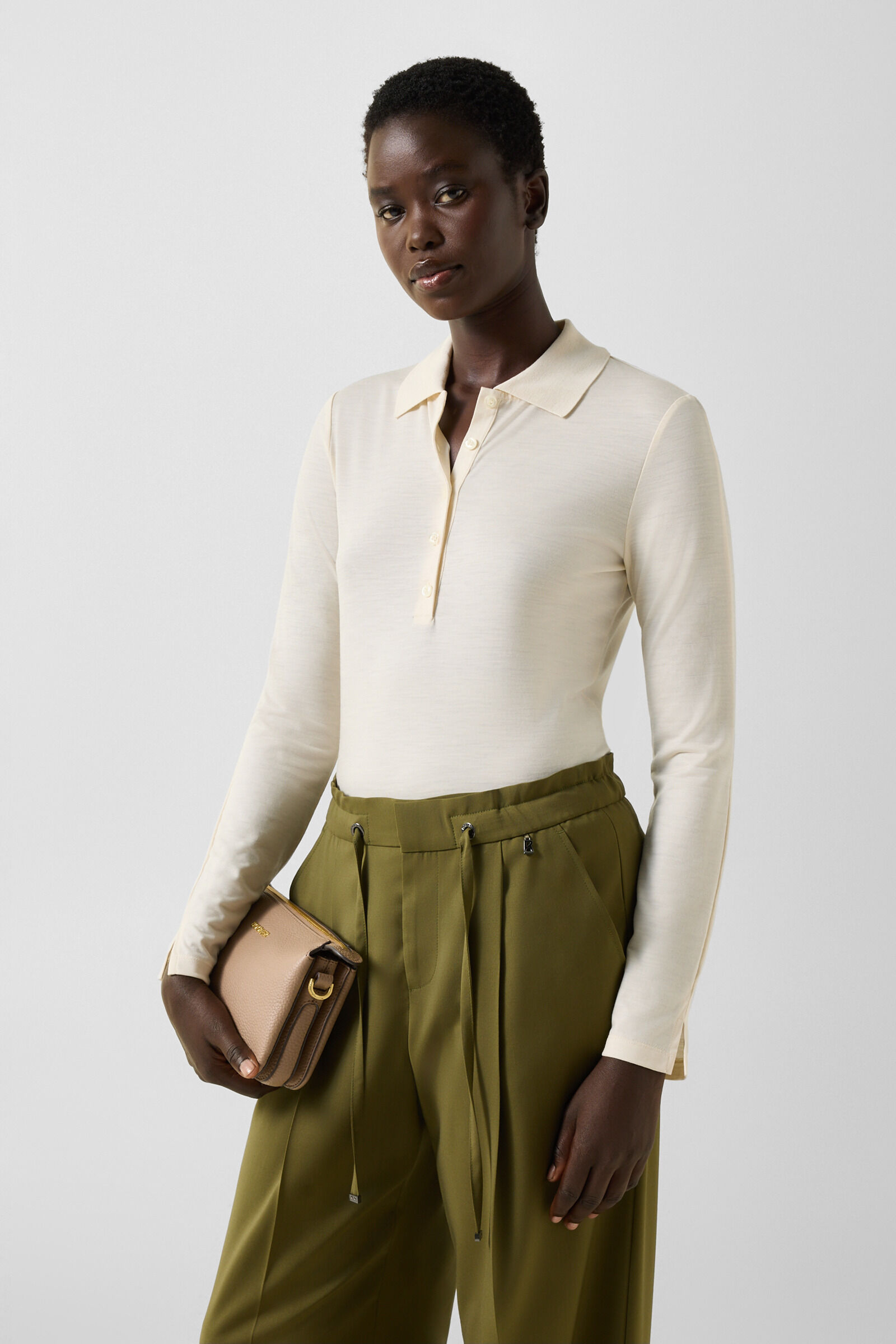 Whoopy Polo Long-Sleeved Top Off-White