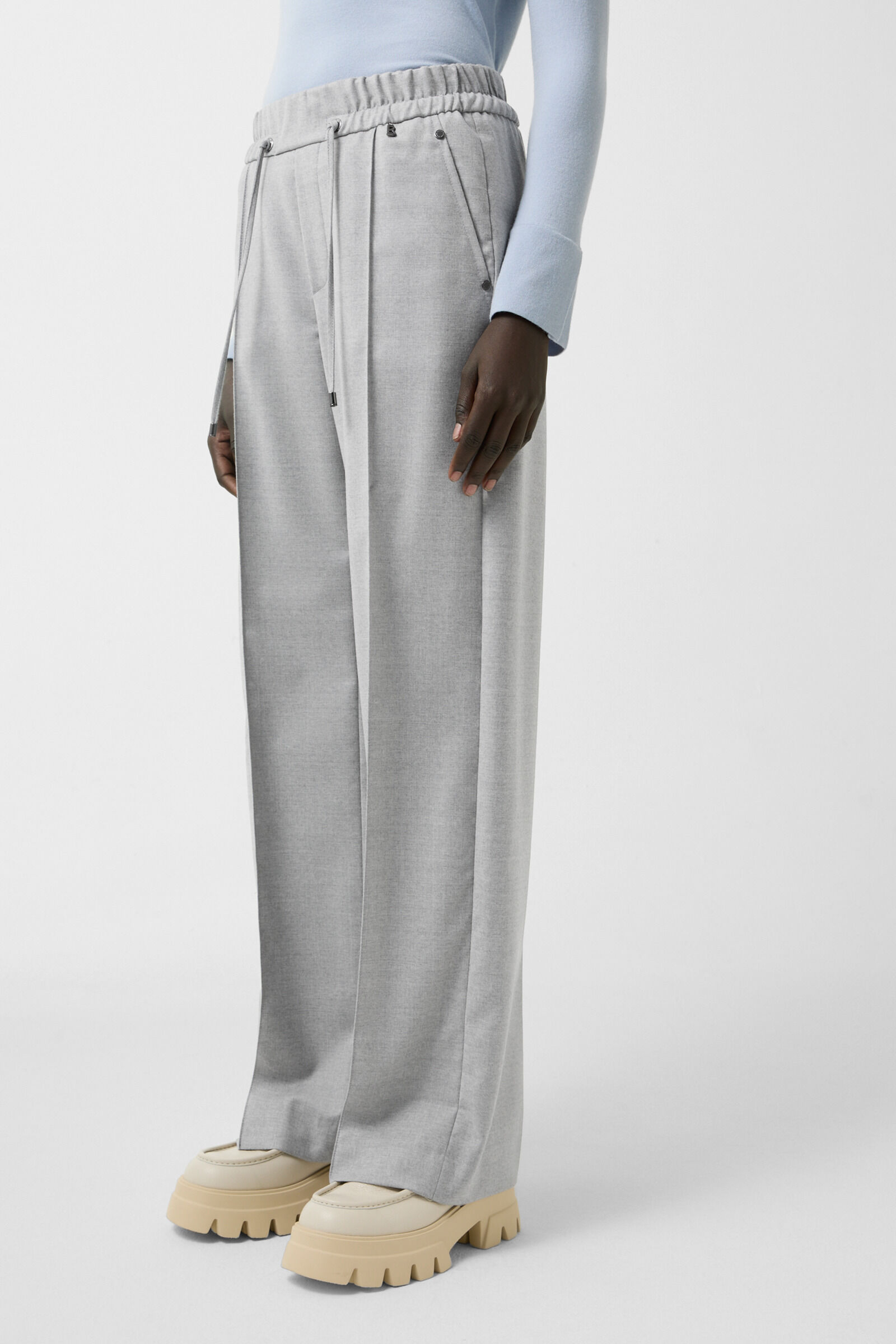 Ella flannel trousers Light grey