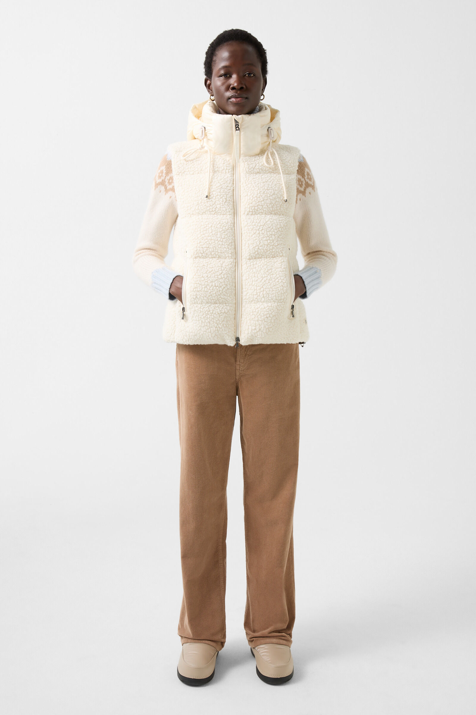 Bogner Falka Teddy and Down Vest Off White