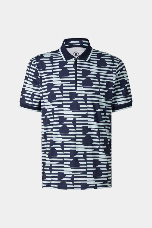 Funktions-Polo-Shirt Valentin Navy-Blau/Hellblau