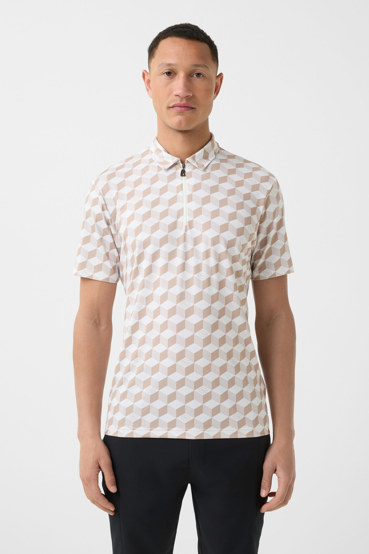 Tamiro functional short-sleeved top Beige/Off-White