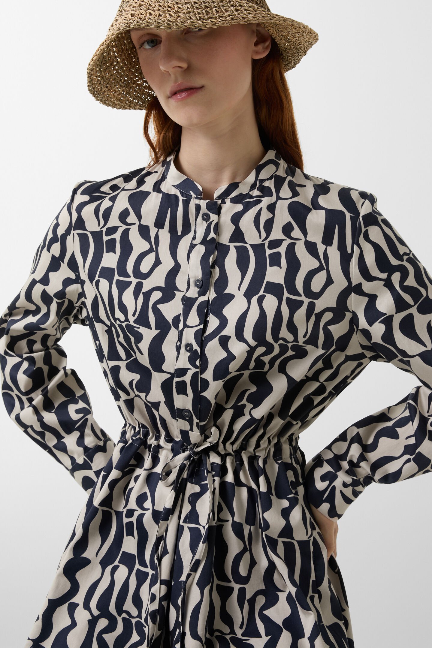 Dress Shanice Navy blue/cream