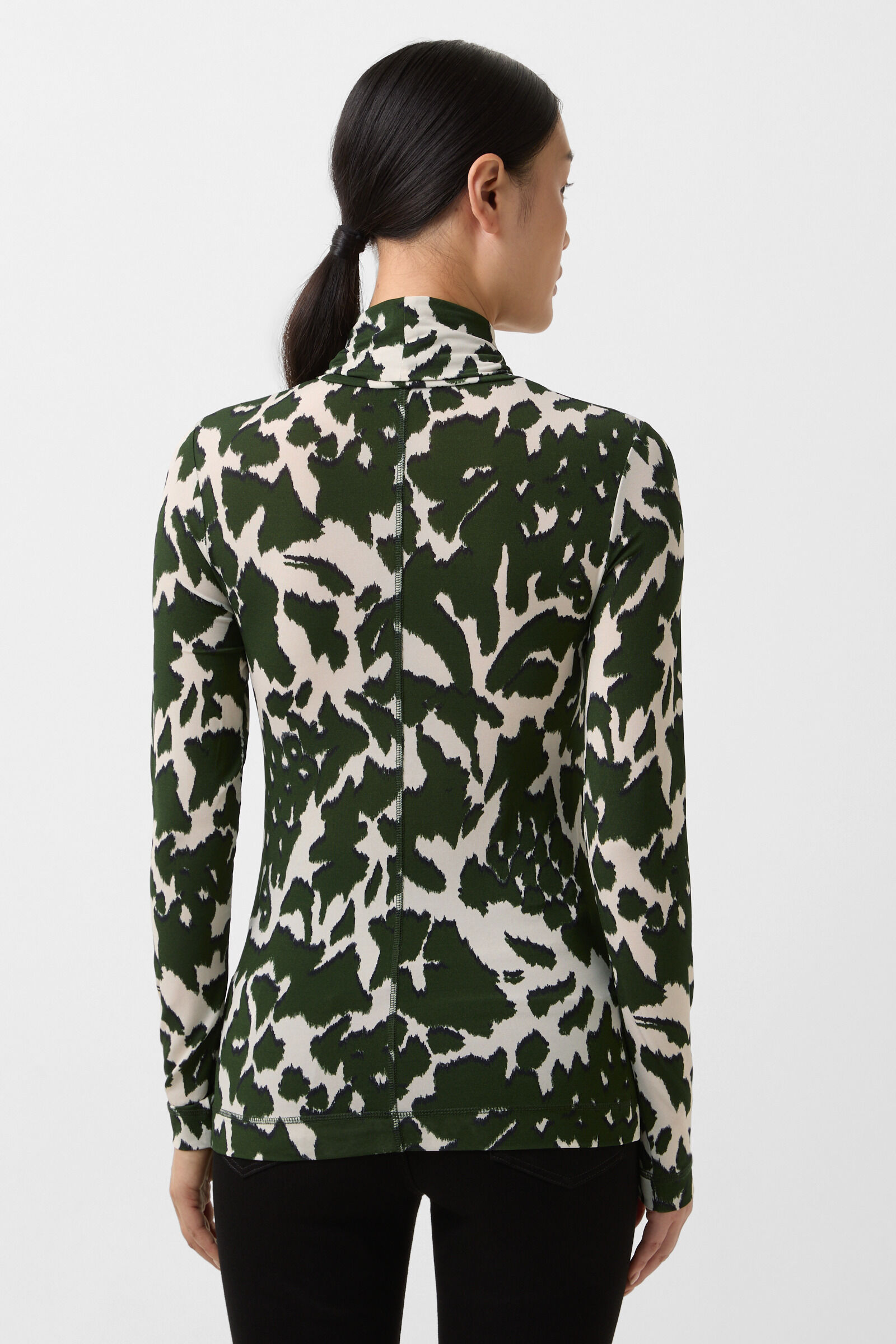 T-shirt long Andriana Vert/cr&egrave;me