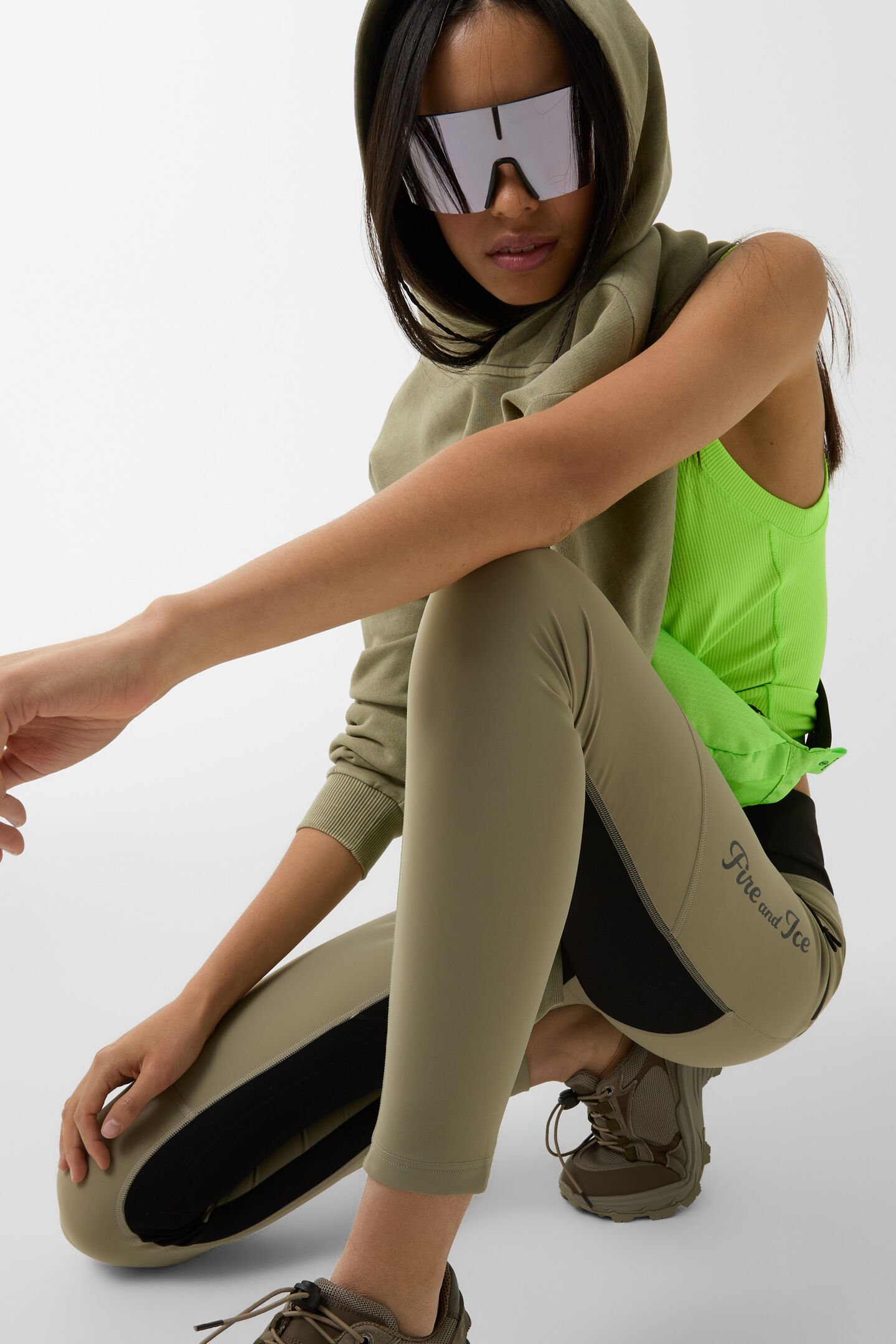 Candra functional trousers Khaki/black